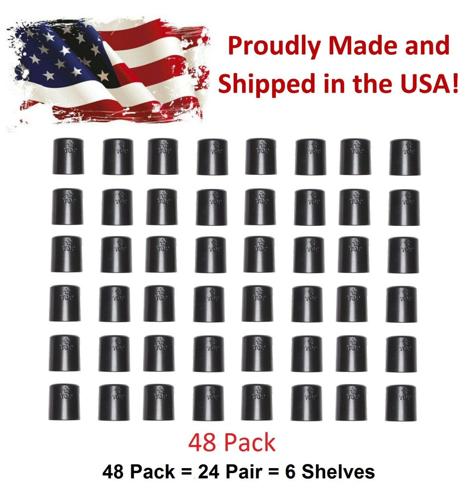 1″ Diameter Wire Shelf Clips Shelving Split Sleeves Lock Locking Plastic 24 pair