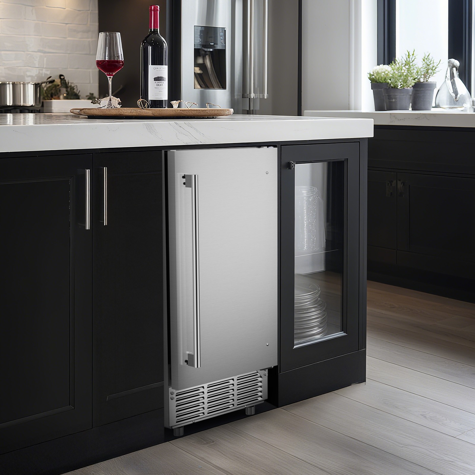 Commercial Ice Maker Freestanding Stainless Steel Under Counter Ice Machine
