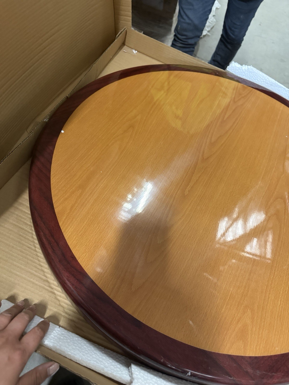 NEW 30″ Round Resin Restaurant Table top 2 Tone Mahogany/cherry with Quick Ship