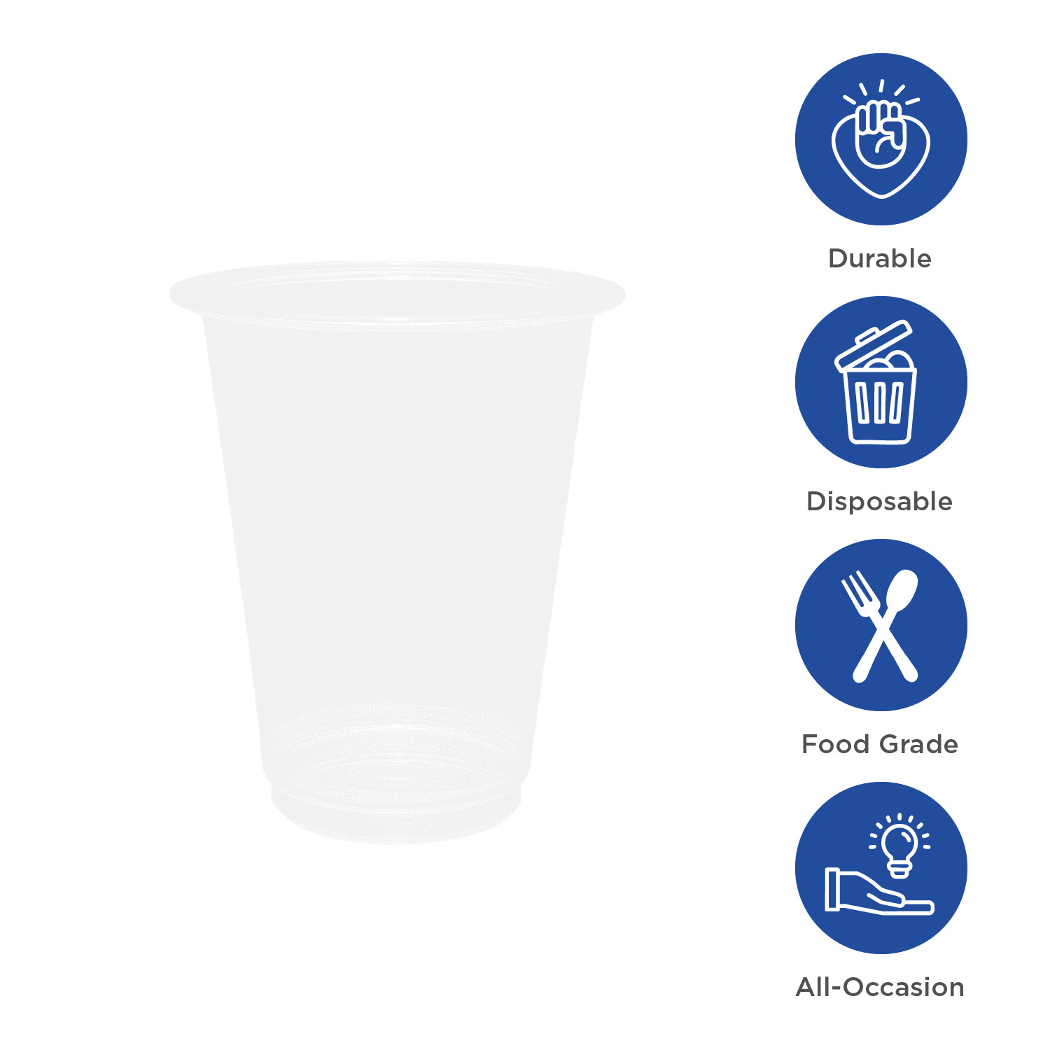 Karat 7oz PET Plastic Cold Cups (74mm) – 1,000 ct, C-KC7