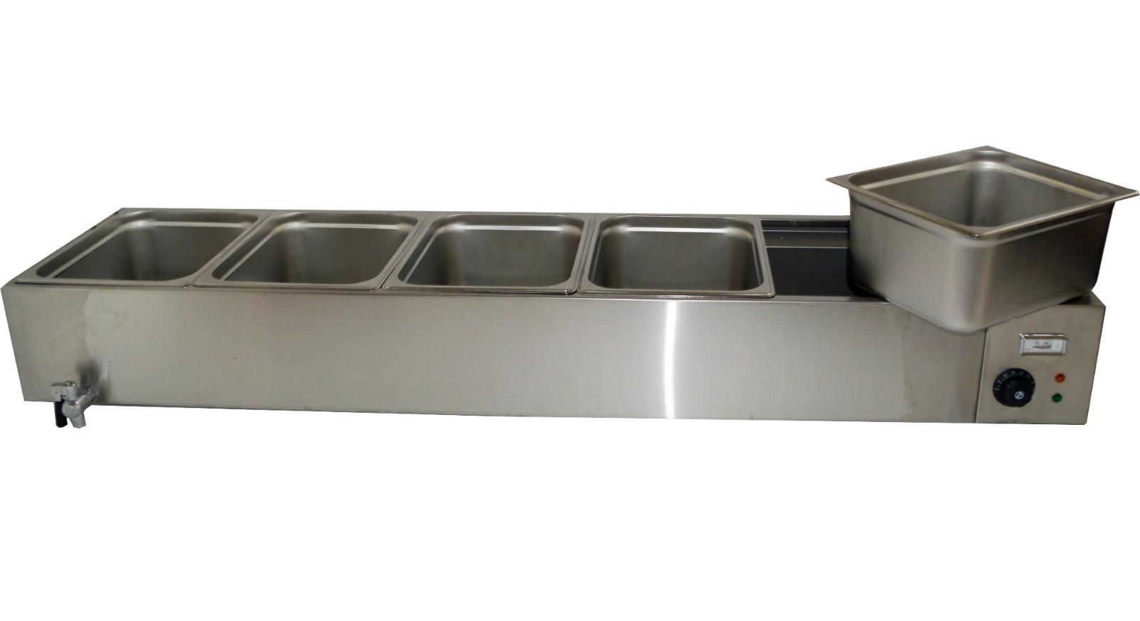 110V 5 Pans*1/2 Size Commercial Buffet Food Warmer with Glass Sneeze Guard