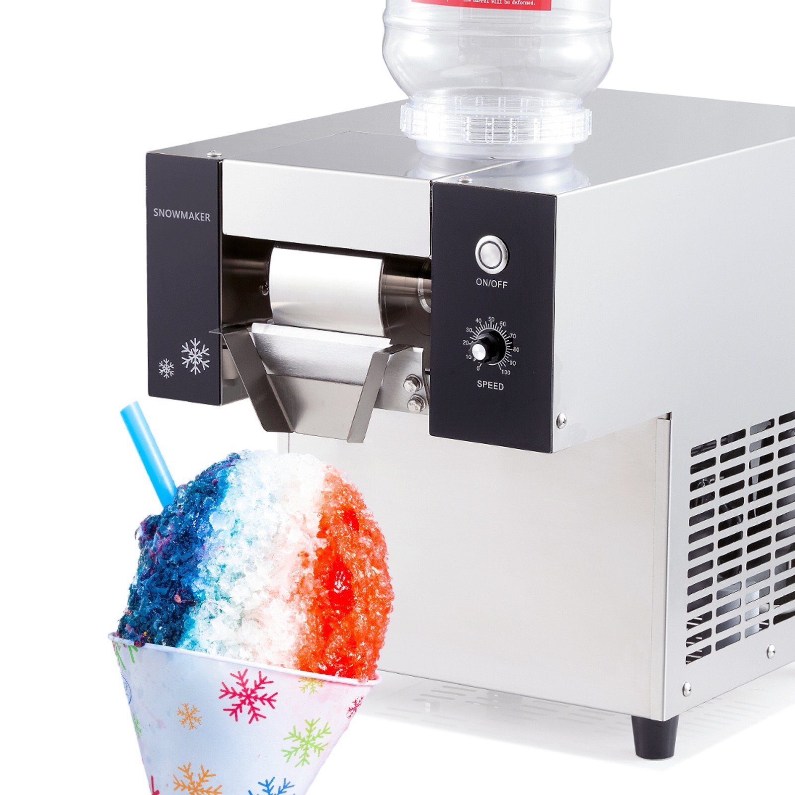 Kolice 125kg/day Automatic Snowflake Ice Machine Shaved Ice Maker Air Cooling