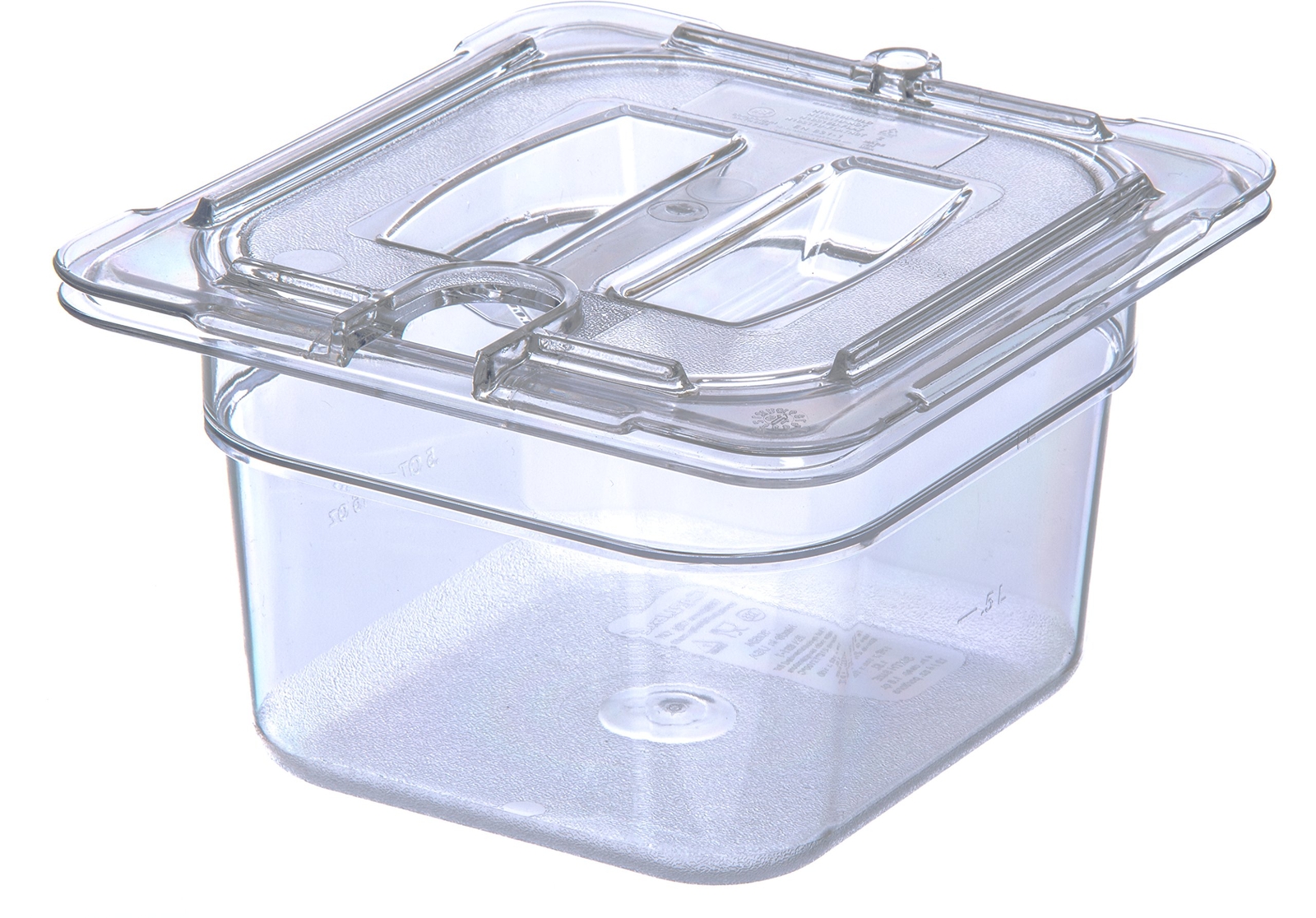 Plastic Food Pan 1/6 Size 4 Inches Deep Clear for Kitchens and Restaurants