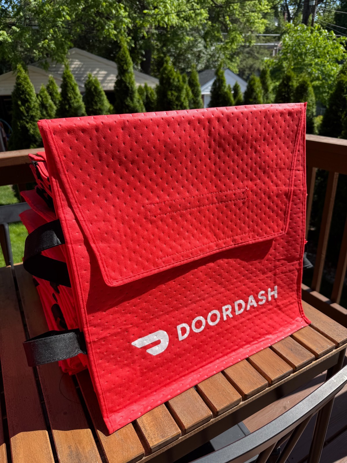 Lot of 2 New DOORDASH Large 19x19x5 Insulated Pizza Bags w Zipper FREE SHIPPING!