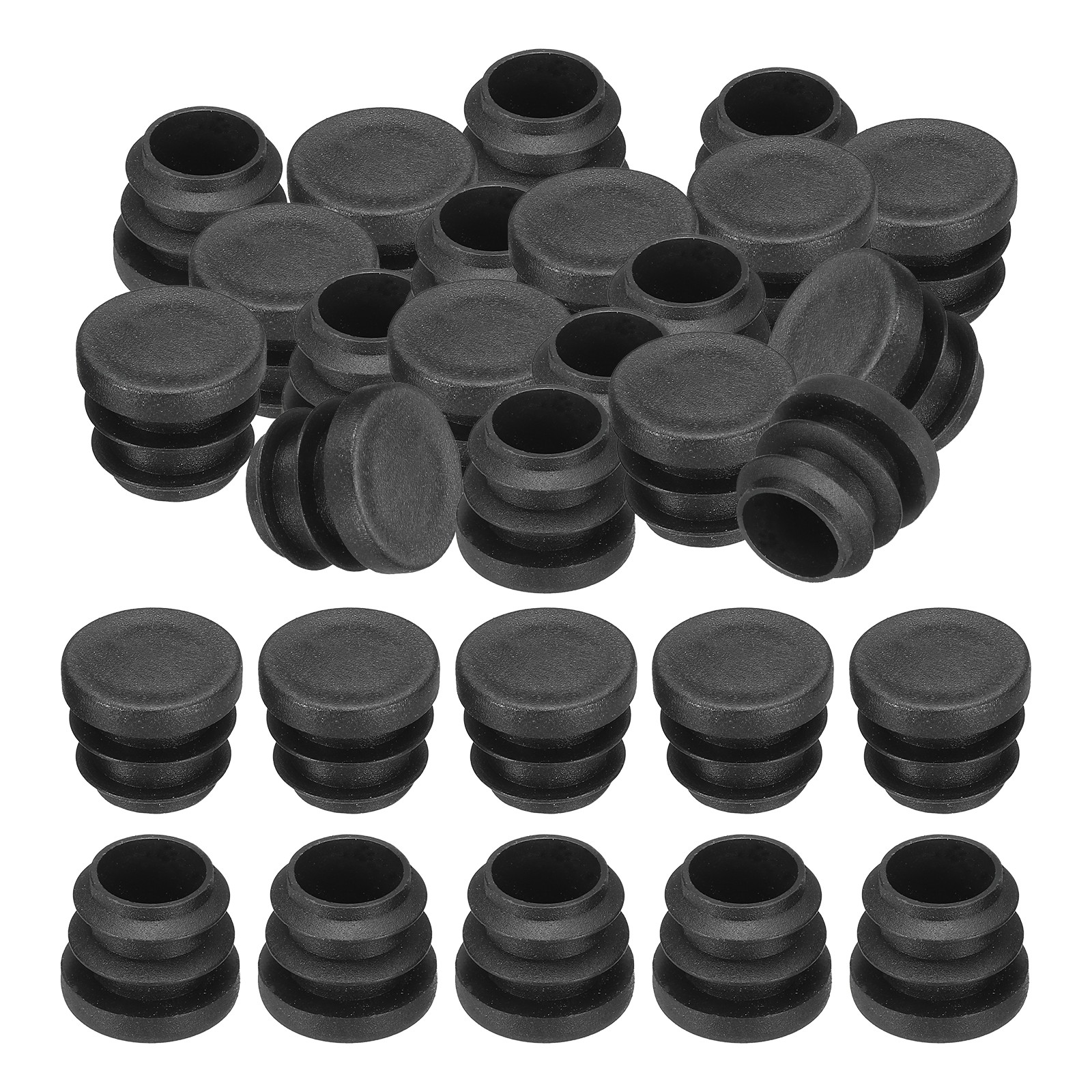 40 Set 5/8″ OD Plastic Tubing End Caps Round Hole Plug Insert Black