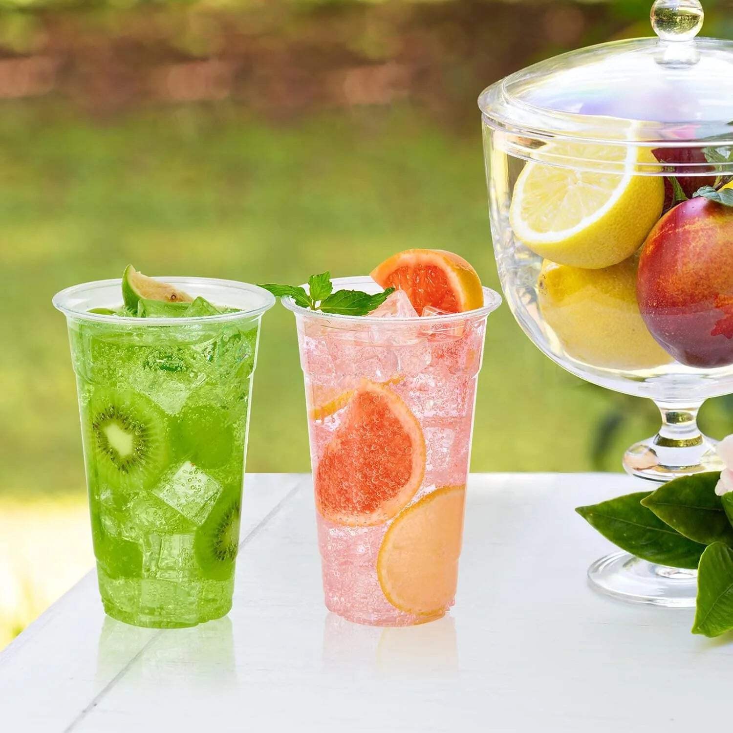 24oz Plastic Clear PET Cups, for All Kinds of Beverages 5 Pack