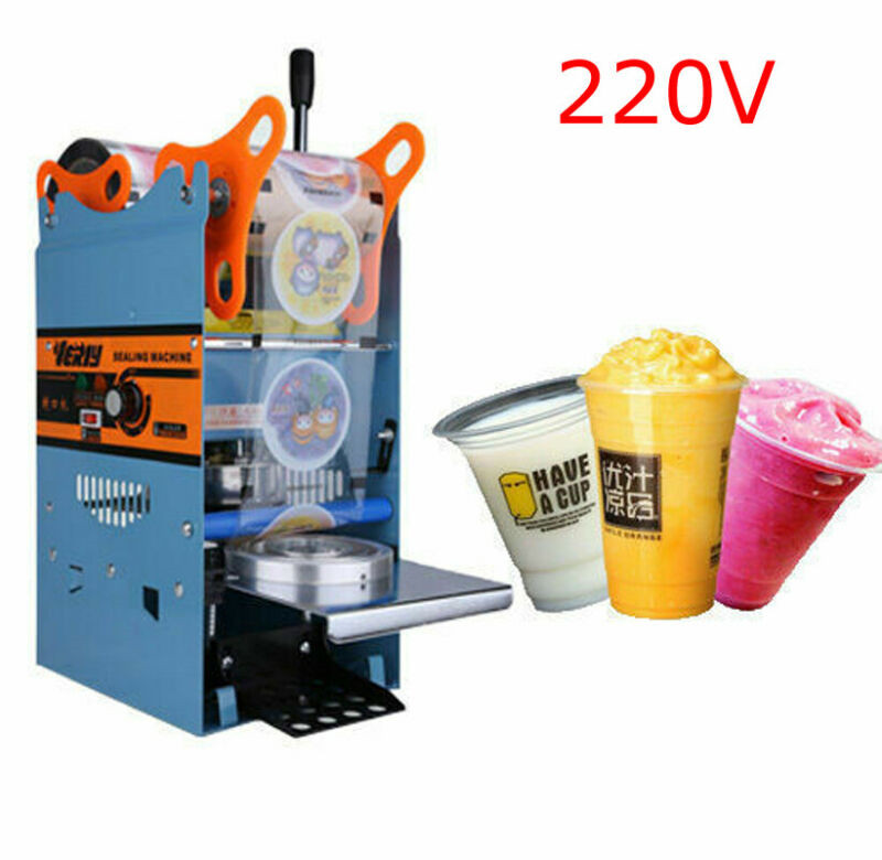 220V Semi-automatic Manual Cup Sealer Sealing Machine Smoothie Coffee 300Cup/h