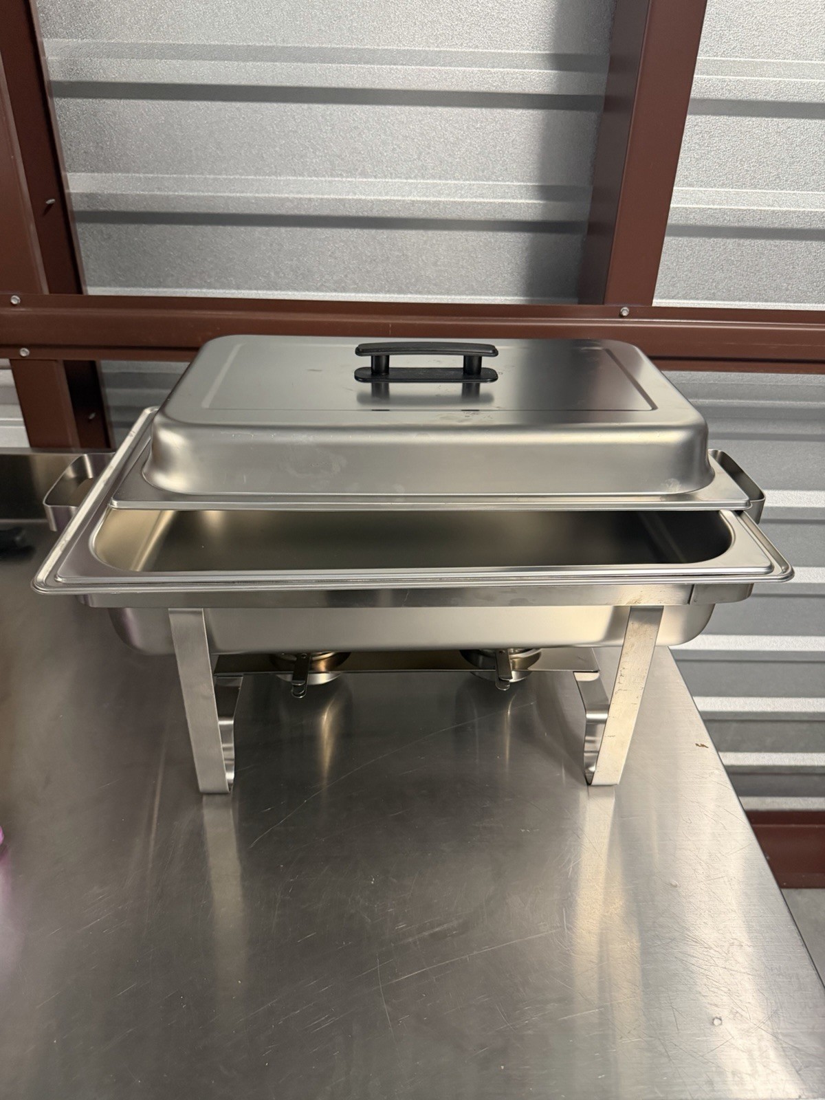 Full Size Stainless Steel Rectangle Chafing Dish with Lift-Off Lid