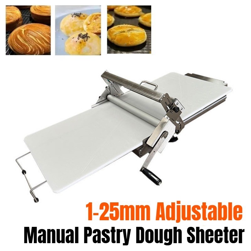 1-25mm Croissant Dough Press Machine Manual Pastry Dough Sheeter Dough Roller