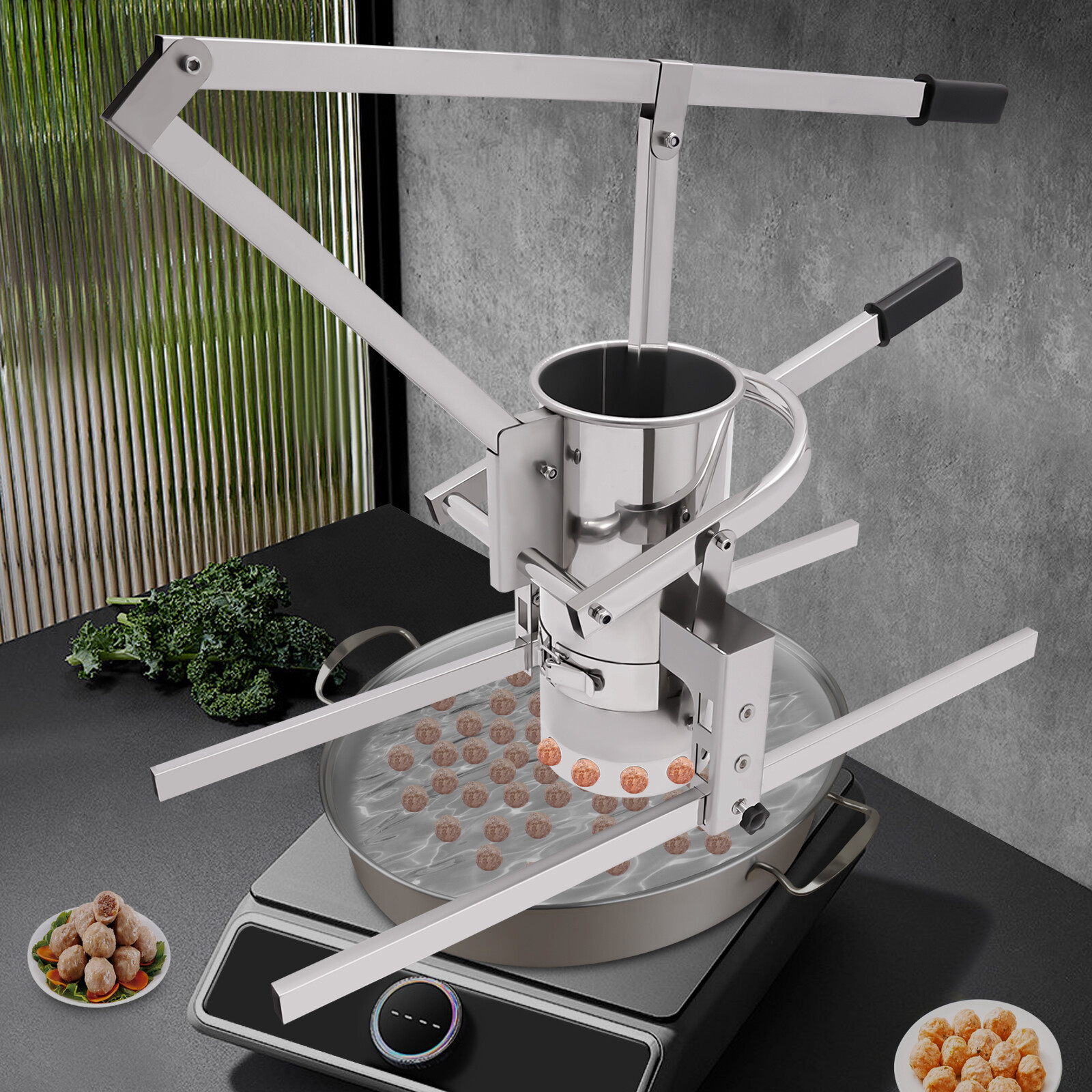 Manual Adjustable Meatball Maker Machine Fish Pork Beef Meatball Making Device