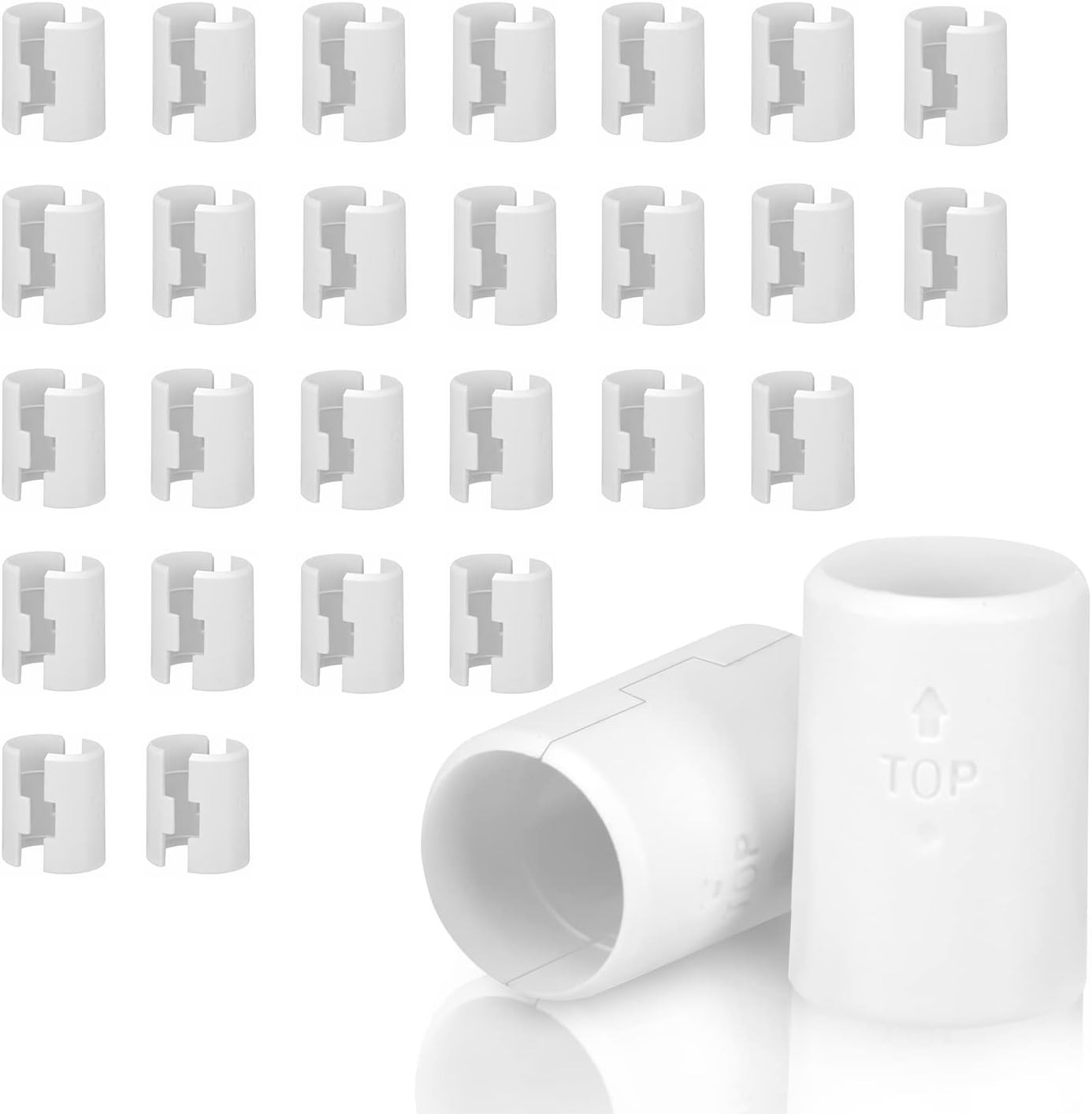 52Pcs White Wire Shelf Clips – Shelf Lock Clips for 1 Inch Pipe Shelving