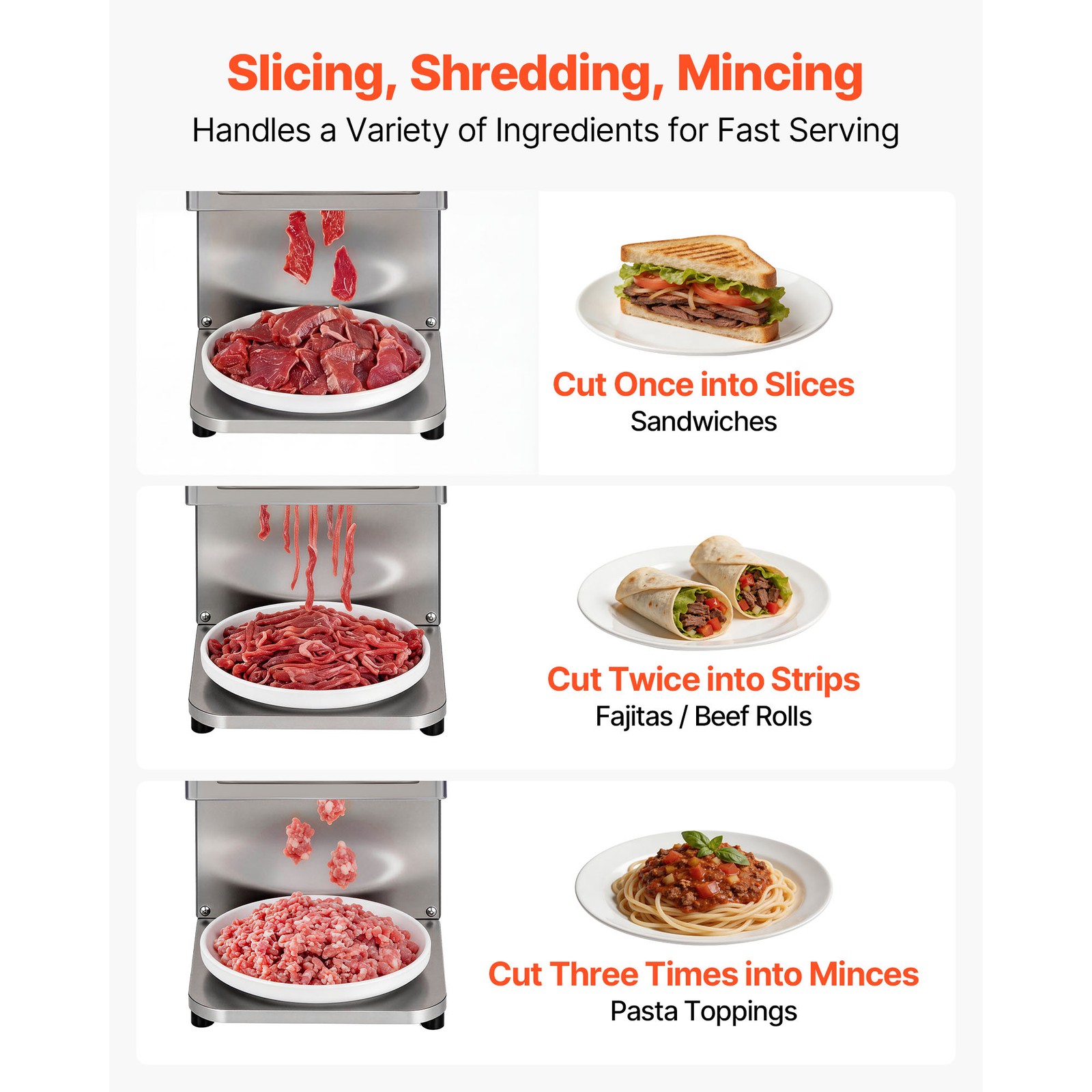 Uimoso 5mm Blade Meat Cutter Commercial Electric Meat Slicer Cutting Machine