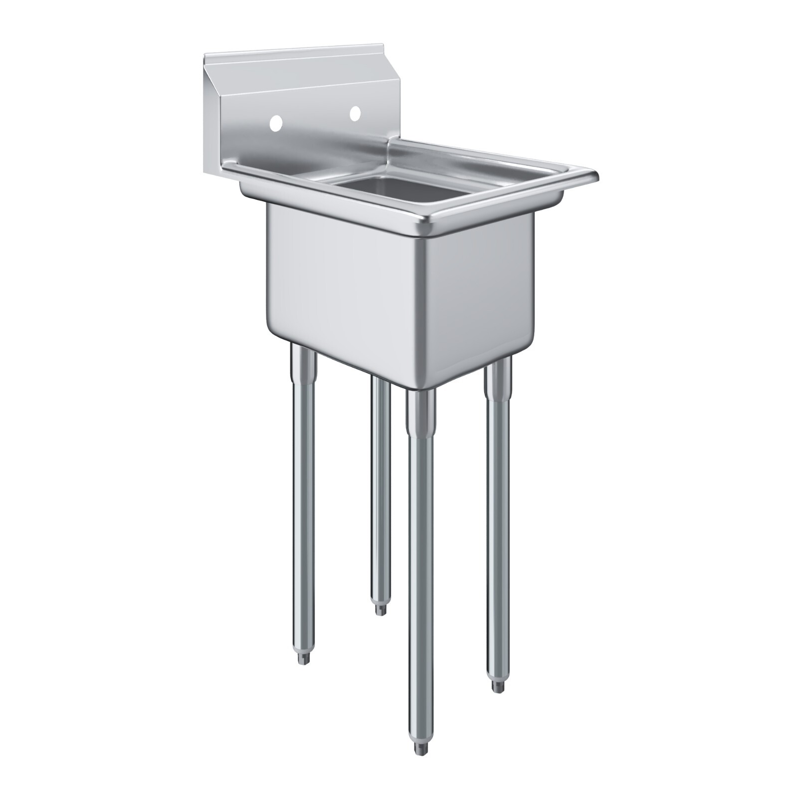 22 in. x 18 in. Stainless Steel One Compartment Sink. 12 in x 16 in x 10in Bowls