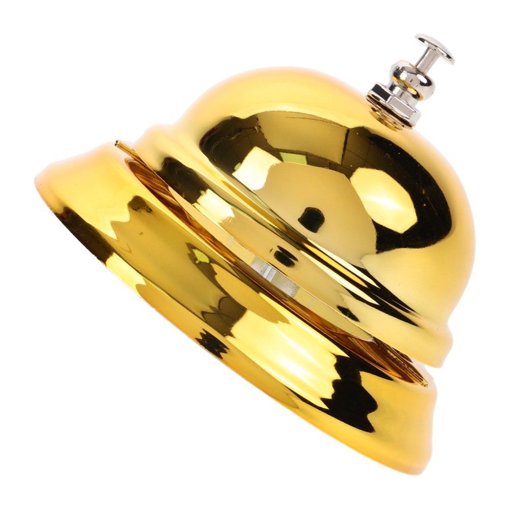 Restaurant Service Bell Golden Metal Bell for Desk Use Reception Kitchen Bar