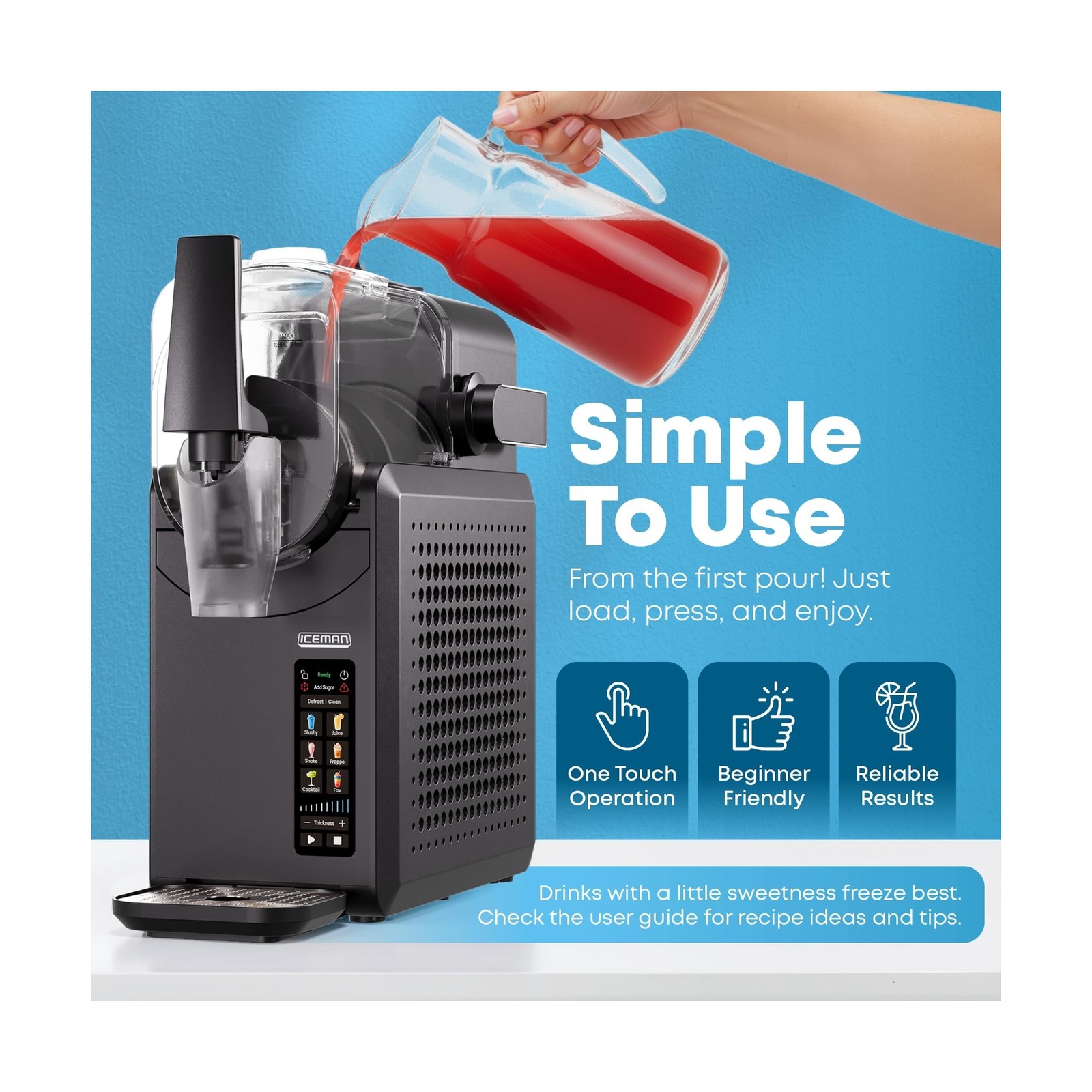 Iceman by Chefman Slush-Ease MAX 90oz Slushie Machine, 64oz Liquid Capacity F…