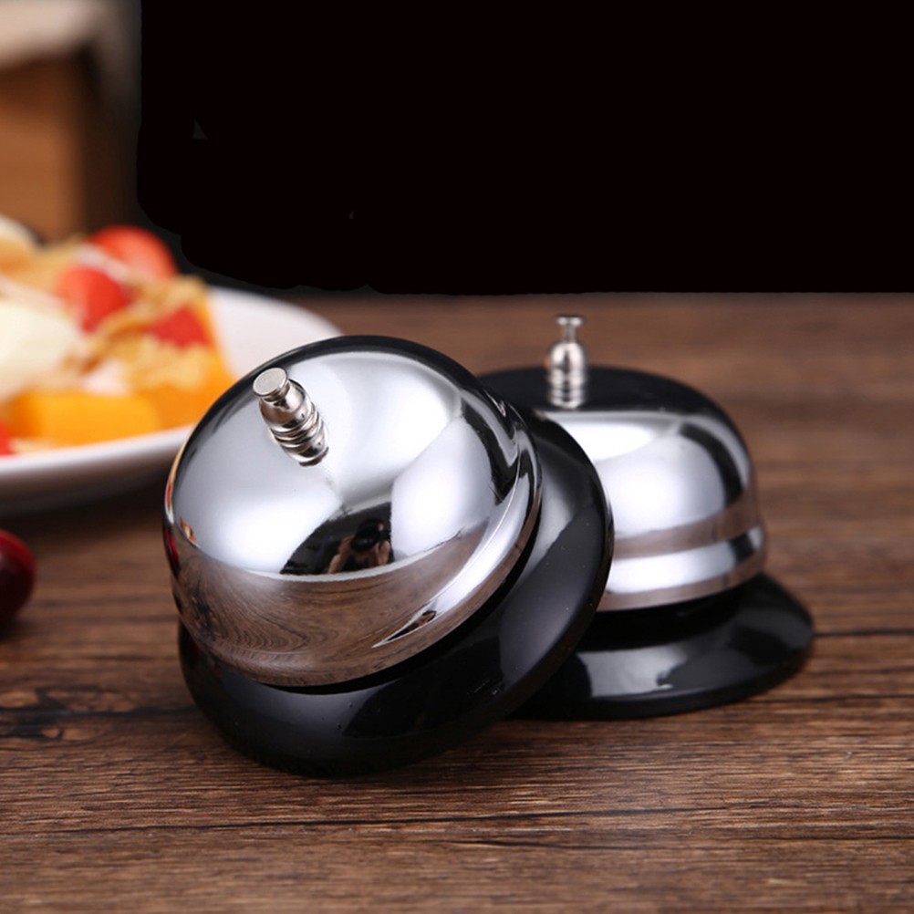 2 Pcs Hand Service Bell Meal Bells Stainless Steel for Restaurant