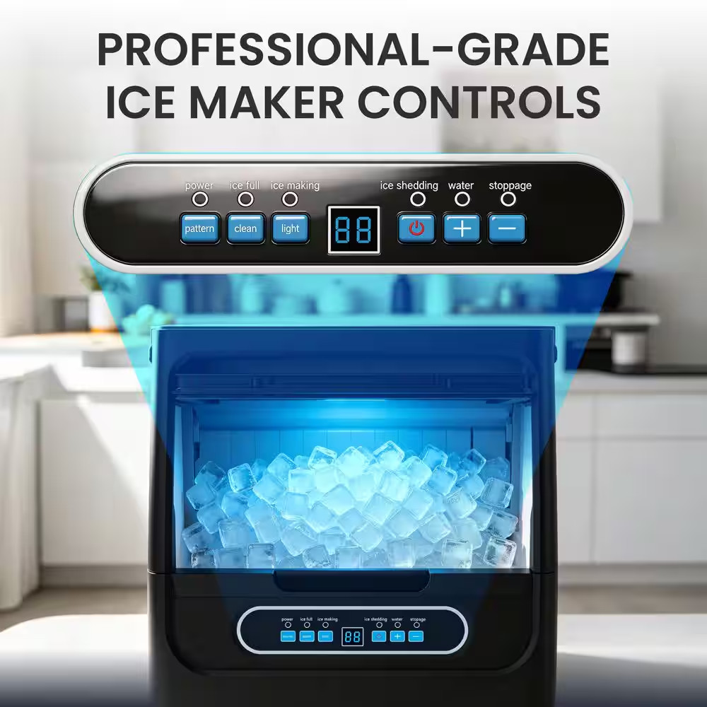 13.78 In. Commercial Ice Maker, W/30 Lbs. Storage, 110 Lbs. /24 H Freestanding S