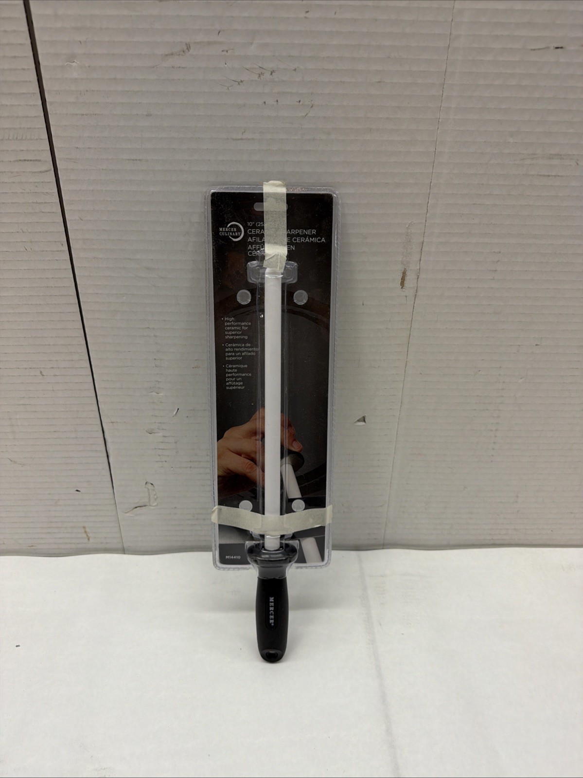Mercer Culinary M14410 10″ Ceramic Honing Steel Sharpener w/ Hanging Ring