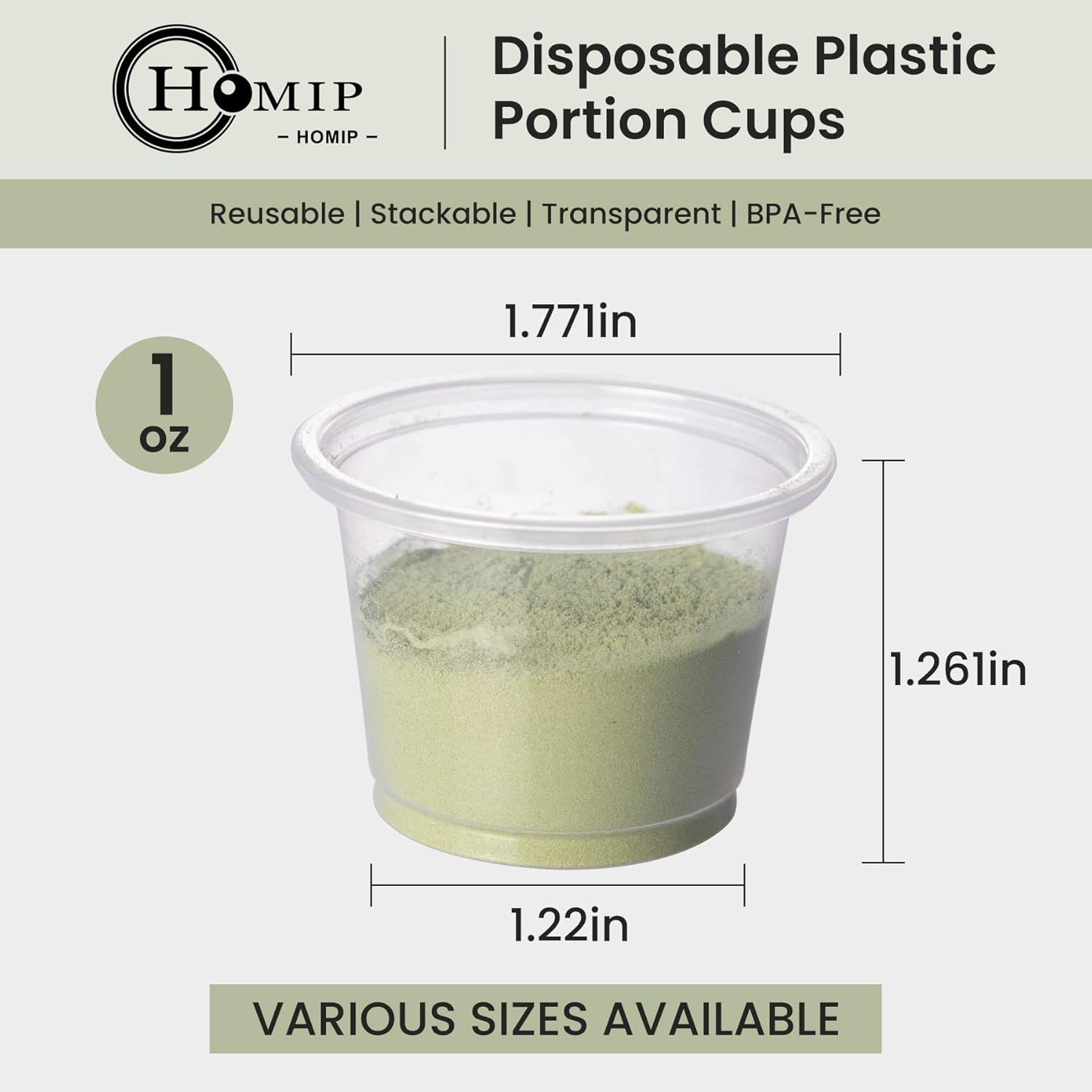 200PCS 1oz Disposable Plastic Portion Cups (No Lids), Small Mini Sauce Cups f…