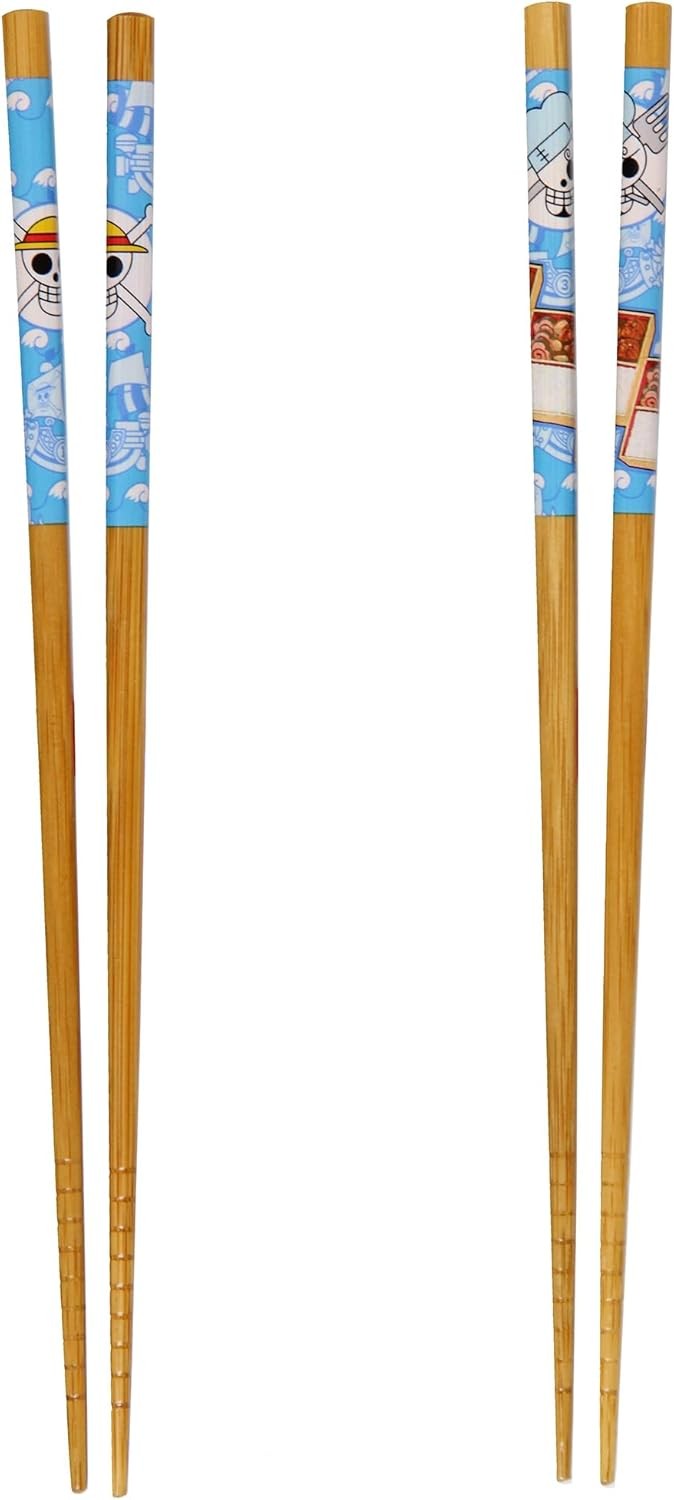 One Piece Brook Designs Set Of 2 Collectable Anime Bamboo Chopsticks 8.85 Inches
