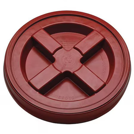 Plastic Pail Lid, Dia 12-3/8 In, Red, Ga5r