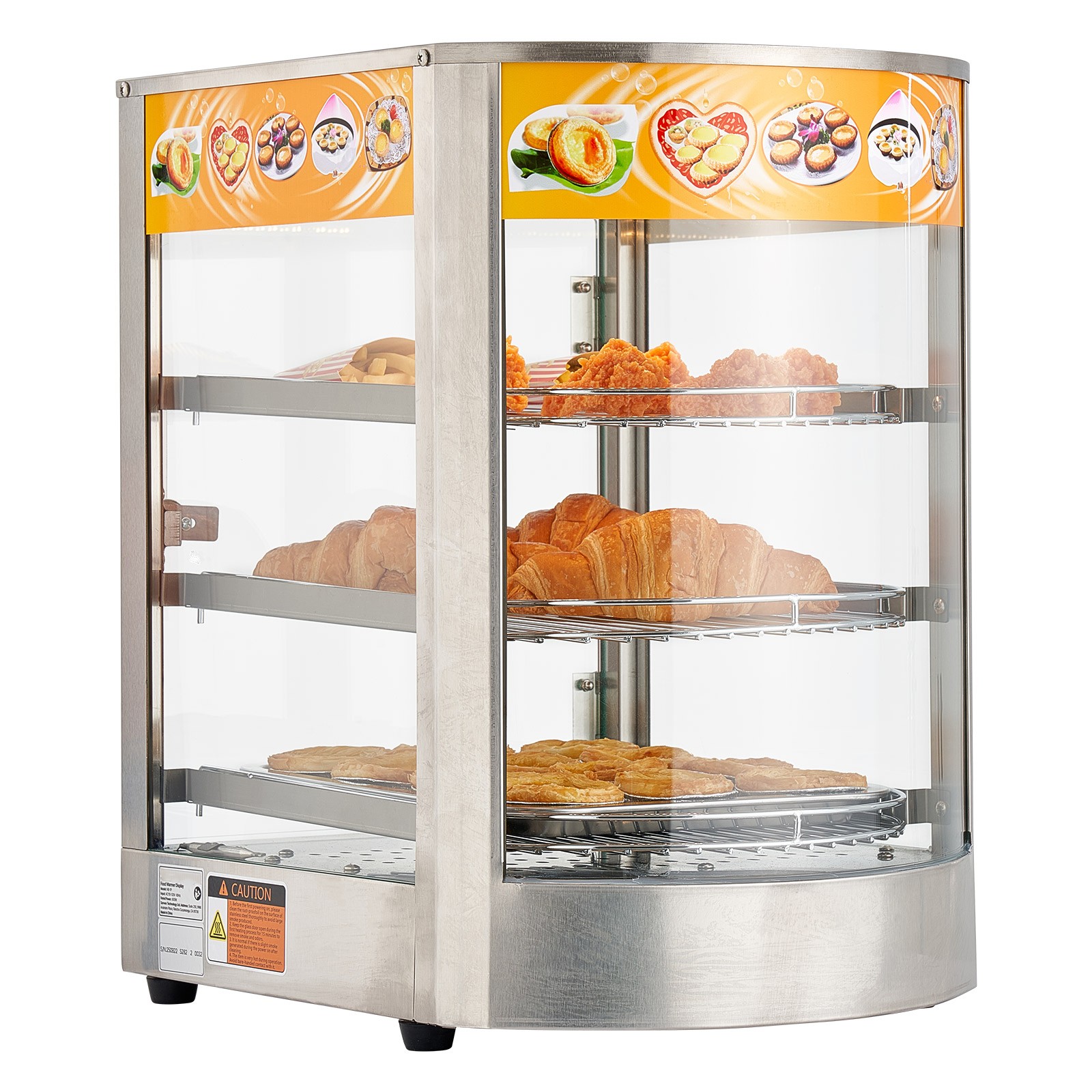 Uimoso 3-Tier Commercial Food Warmer Display Cabinet with LED Light,60L Capacity