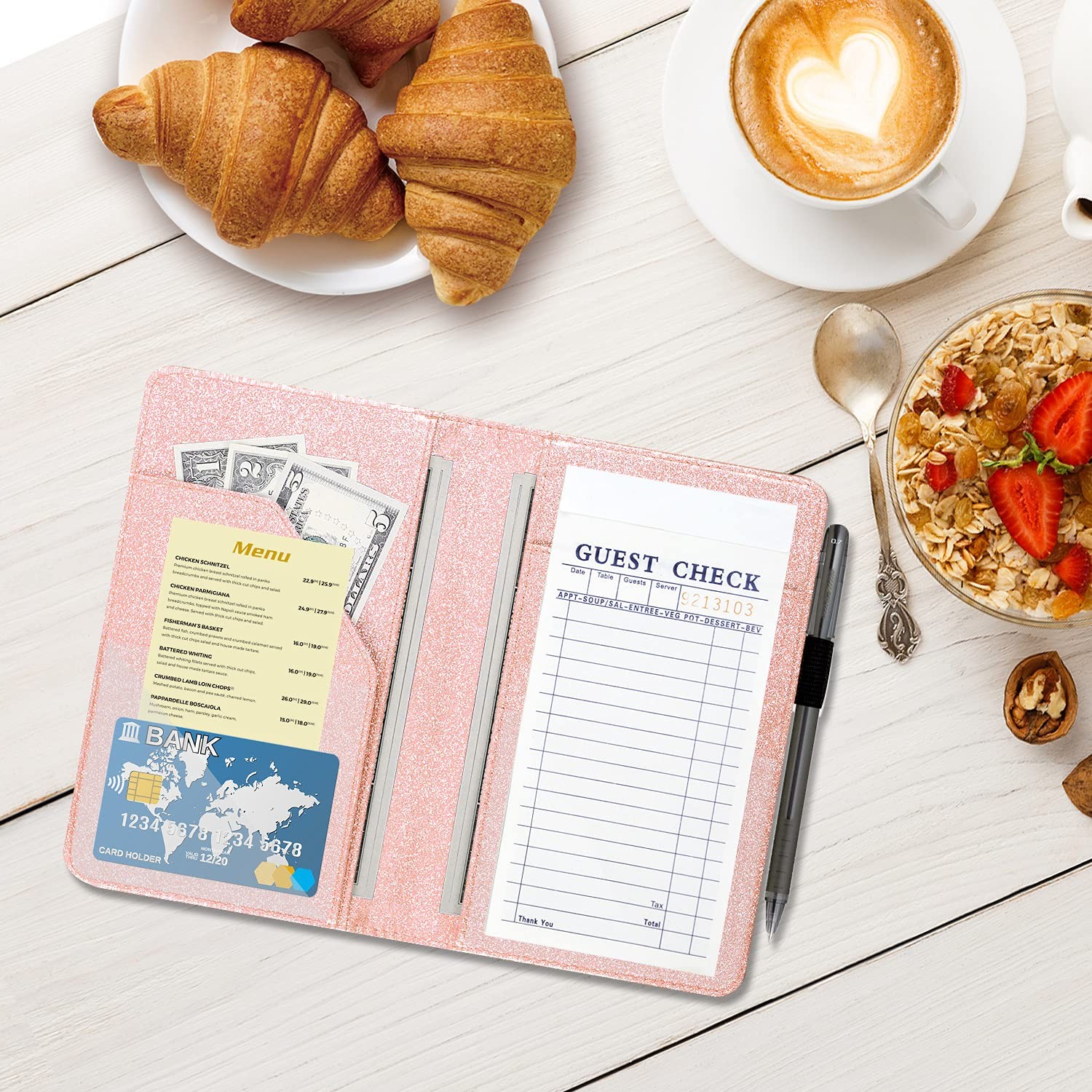 ACdream Server Books for Waitress, AA-Glitter Rose Gold