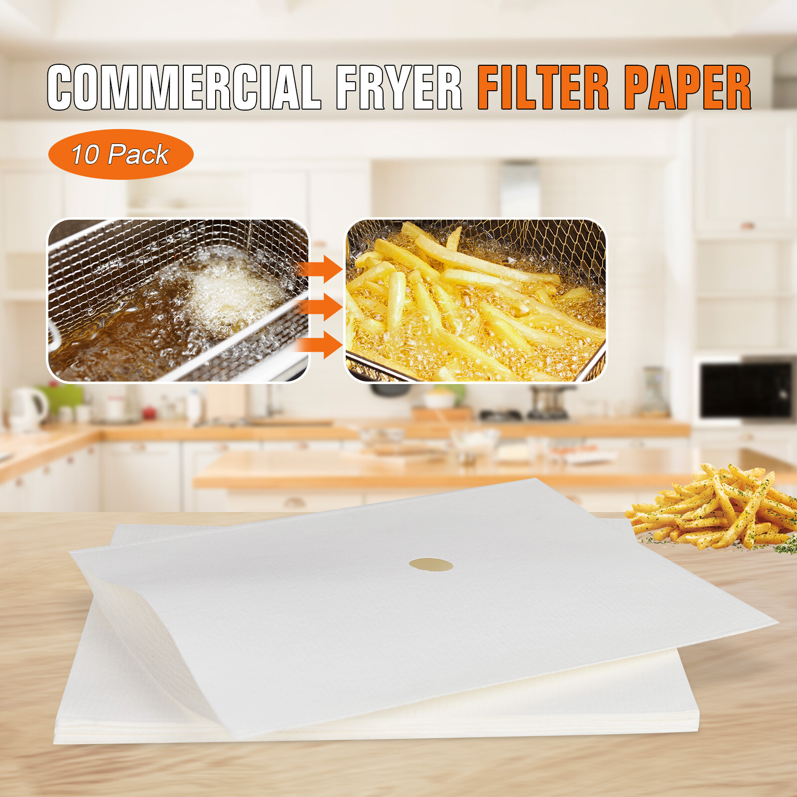 Hakka 10 Pack Fryer Oil Filter Paper Deep Fryer Envelope Sheet 17.3 in x 13.6 in