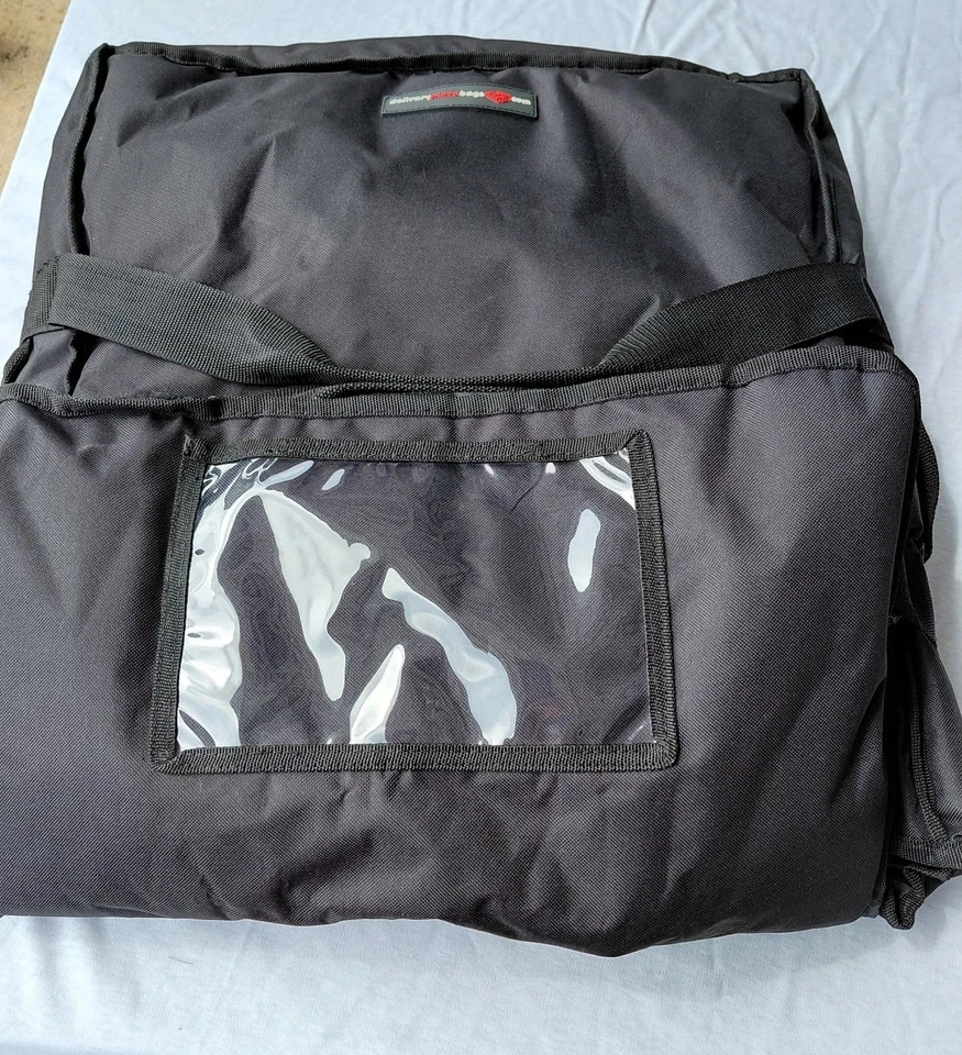 Pizza Insulated Delivery Bag Hot Thermal Delivery Car Carrier Large Black 19×22″