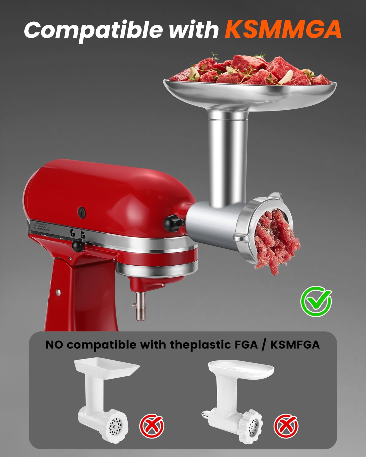 Sausage Stuffer Kit for Kitchenaid KSMMGA Meat Grinder Attachment, Sausage At…