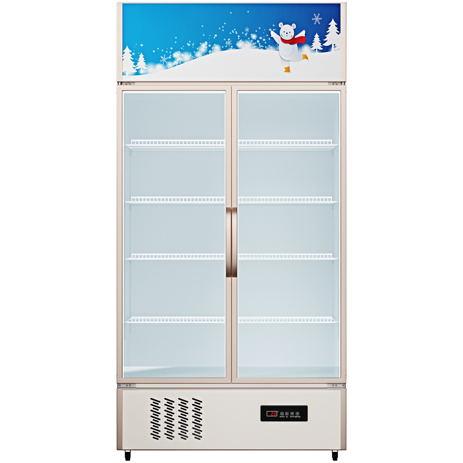 VEVOR 23 cu.ft. Commercial Merchandiser Refrigerator Beverage Cooler 2 Doors 40″