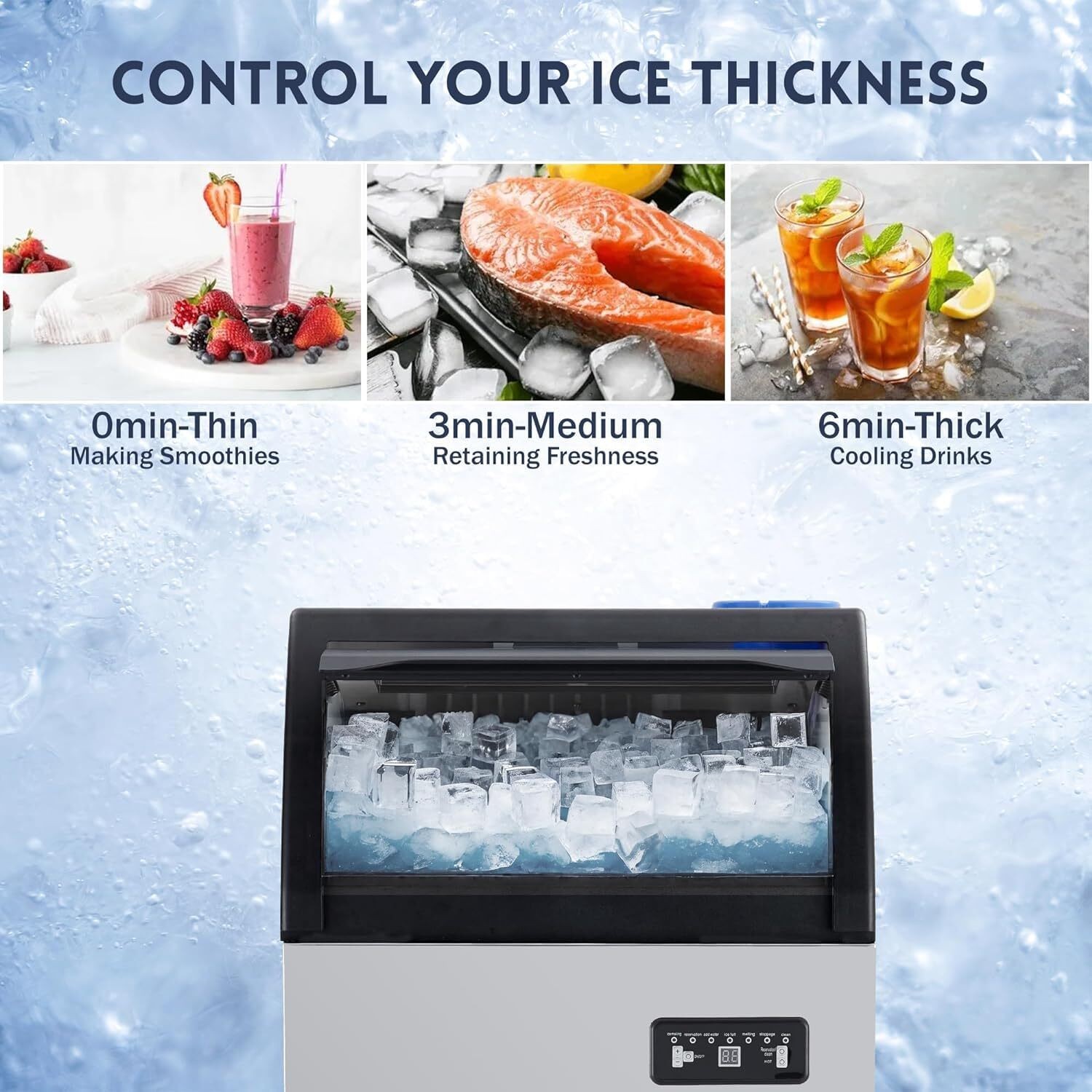 Built-in Commercial Ice Maker Stainless Steel Bar Restaurant Ice Cube Machine