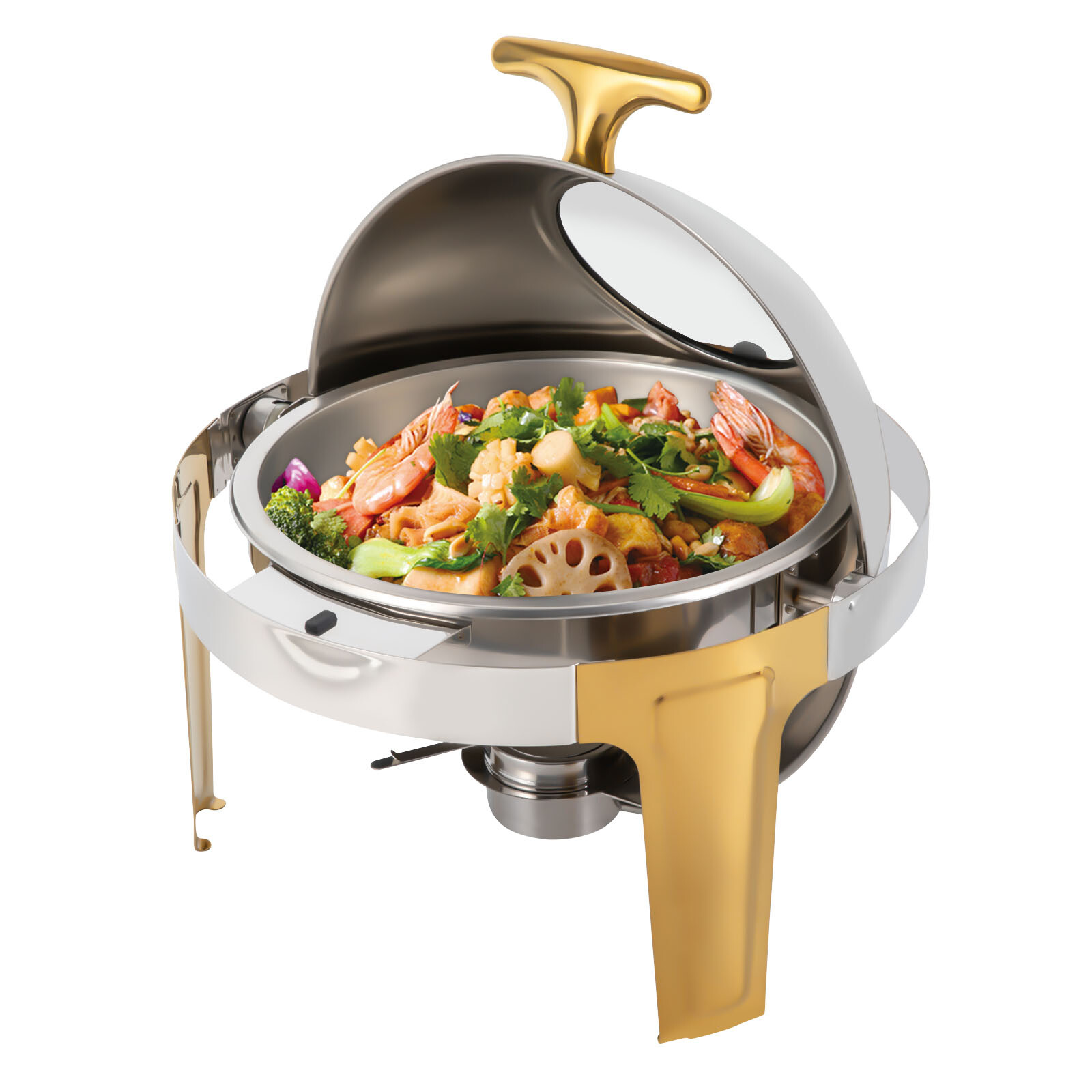 Visible Catering Stainless Steel Chafer Chafing Dish Buffet Set Roll Top 6.3 QT