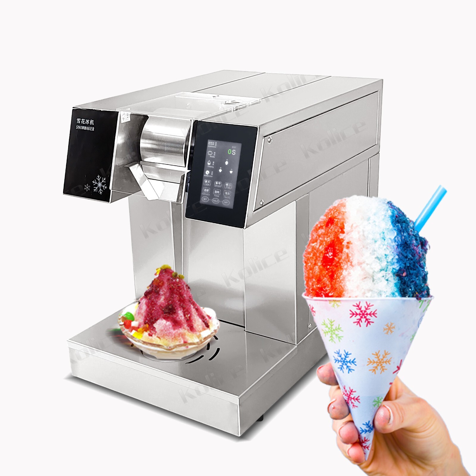 Kolice Large Capacity Ice Shaving Machine, Snowflake Ice Maker-540lbs/day