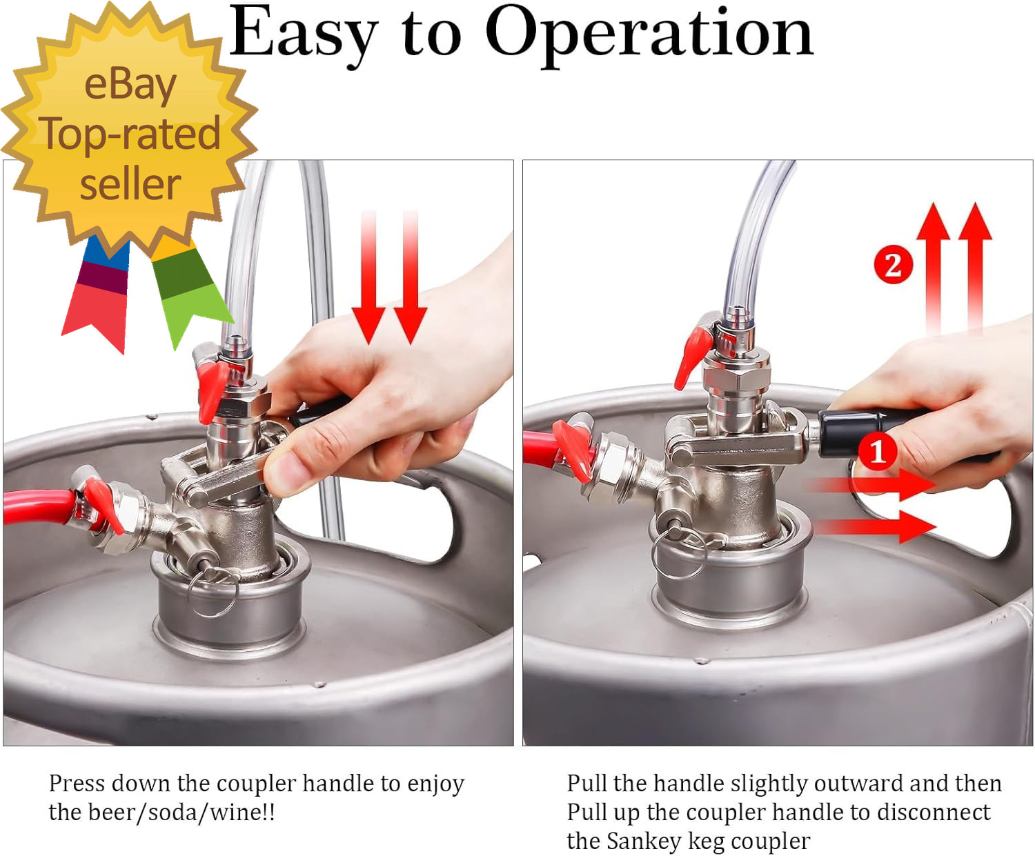 Keg Coupler 304 Stainless Steel Probe Sankey Keg Coupler D System Keg Tap for