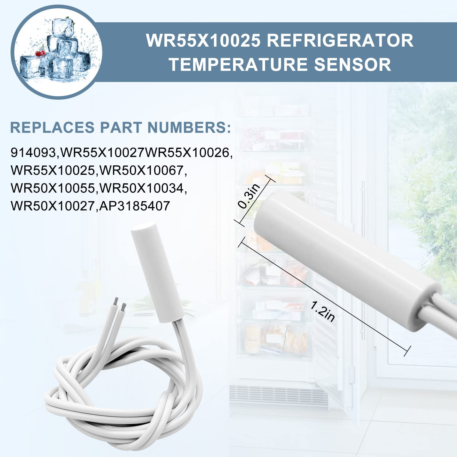 AMI PARTS WR51X10055 Refrigerator Defrost Heater Kit, Temperature Sensor…