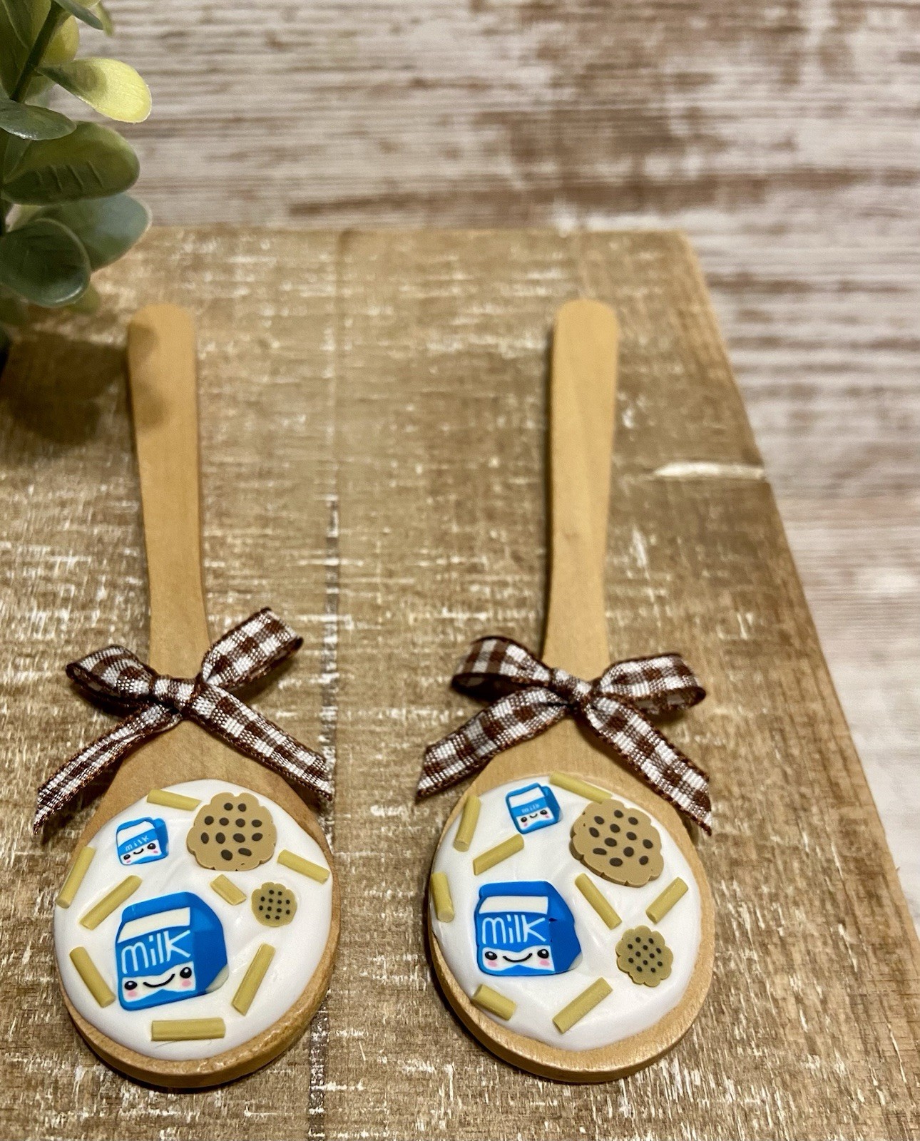 Cookies and Milk Wooden Spoons Tiered Tray Decor Farmhouse Decor COFFEE BAR 2 PC