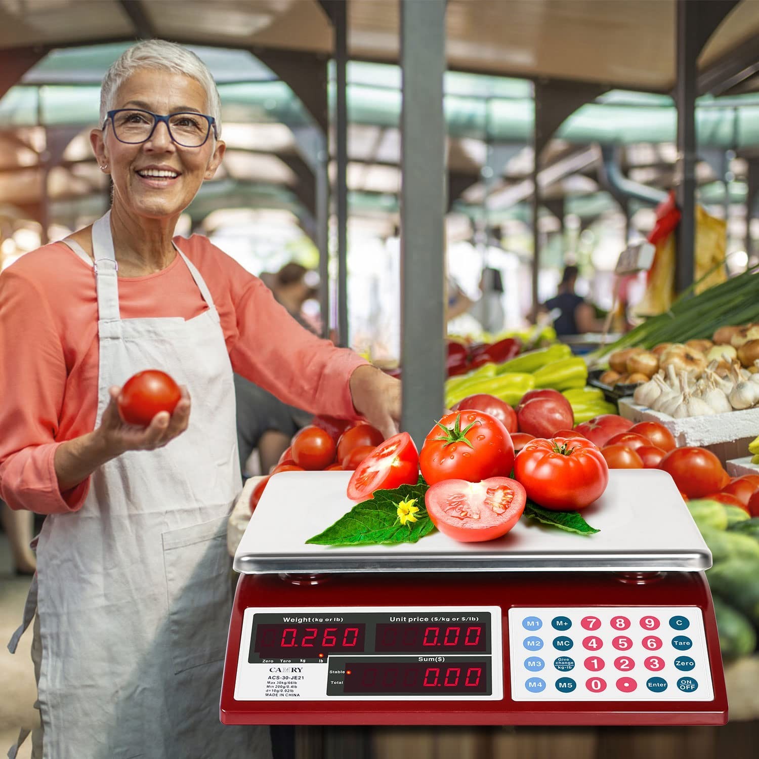 CAMRY Digital Price Computing Scale Commercial 66lb / 30kg Fruit Meat Produce…