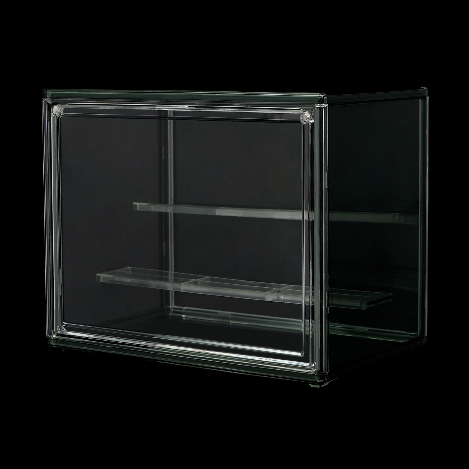 Display Case Bread Box for Kitchen Countertop, 2 Tier PET Display Shelf