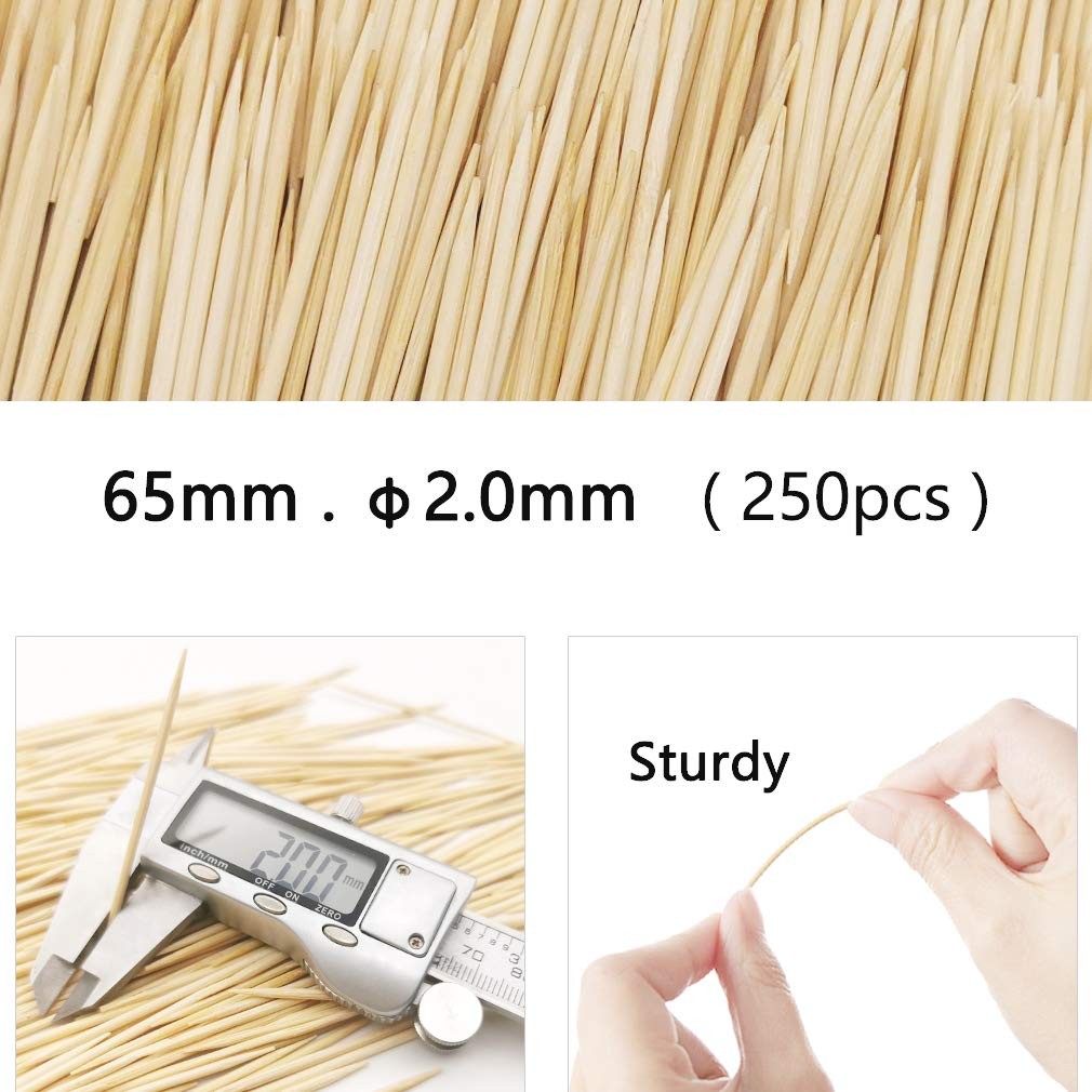 BLUE TOP Bamboo Wood Toothpicks 1000 PCS in 4 Bottles of 1000 PCS, Natural