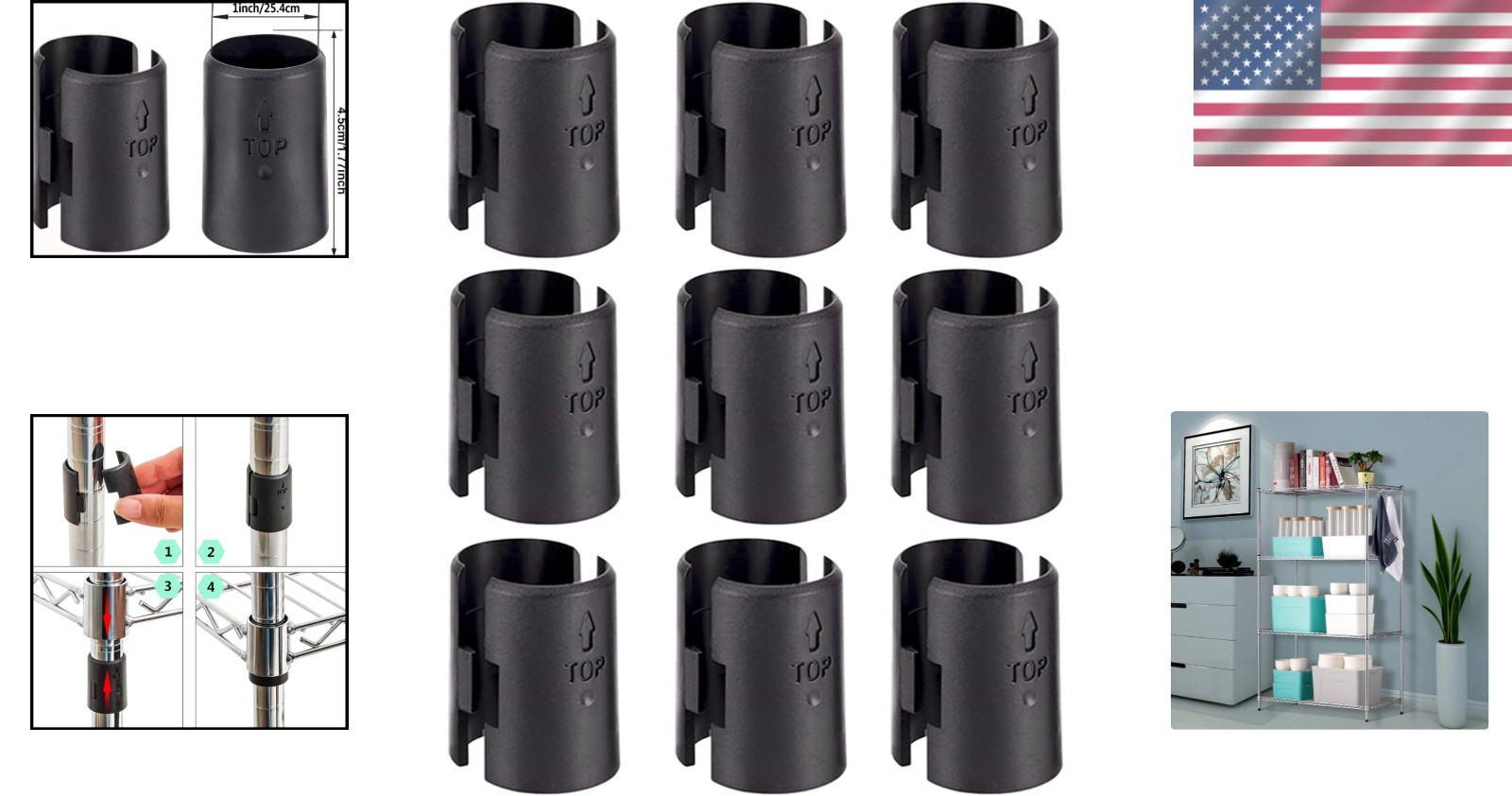 High-Quality 18-Pack Wire Shelf Clips – Replacement for Various Shelving Brands