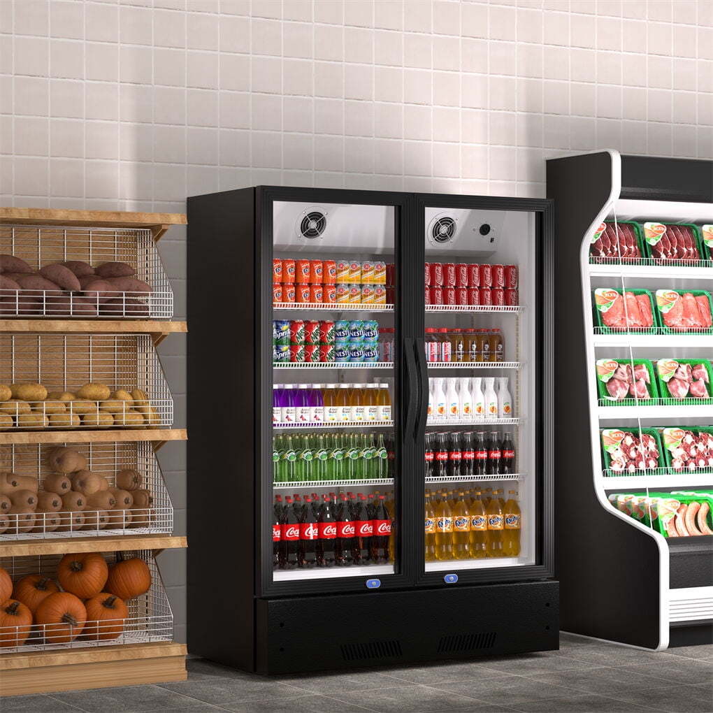 39″ Commercial 2 Glass Door Merchandiser Refrigerator Display Cooler NSF ETL NEW