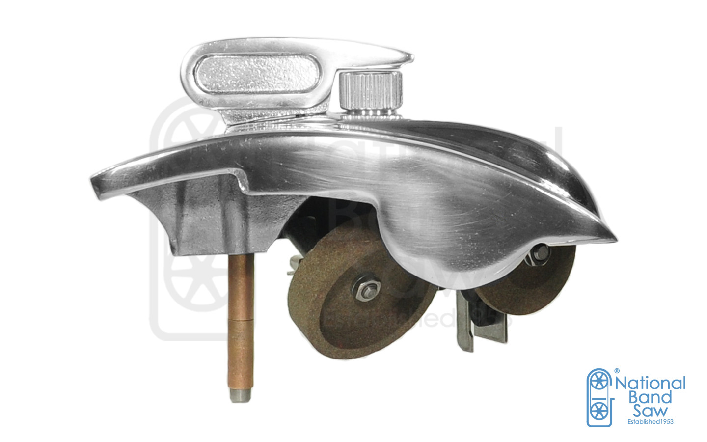 BERKEL SLICER SHARPENER ASSEMBLY AND COVER, POLISHED ALUMINUM FOR MODELS 909E,