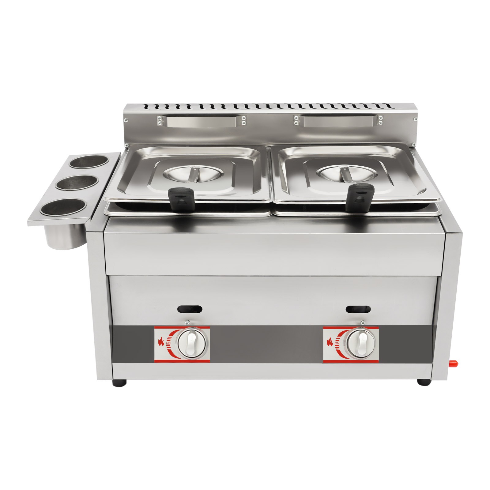 Commercial Deep Fryer with Basket and Lid Stainless Steel Dual Tank Fry Machine