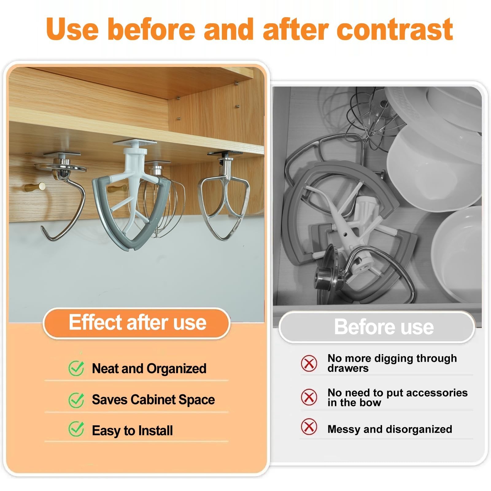 4 Pack Stand Mixer Attachment Holders Compatible with Kitchenaid Mixer Accessori