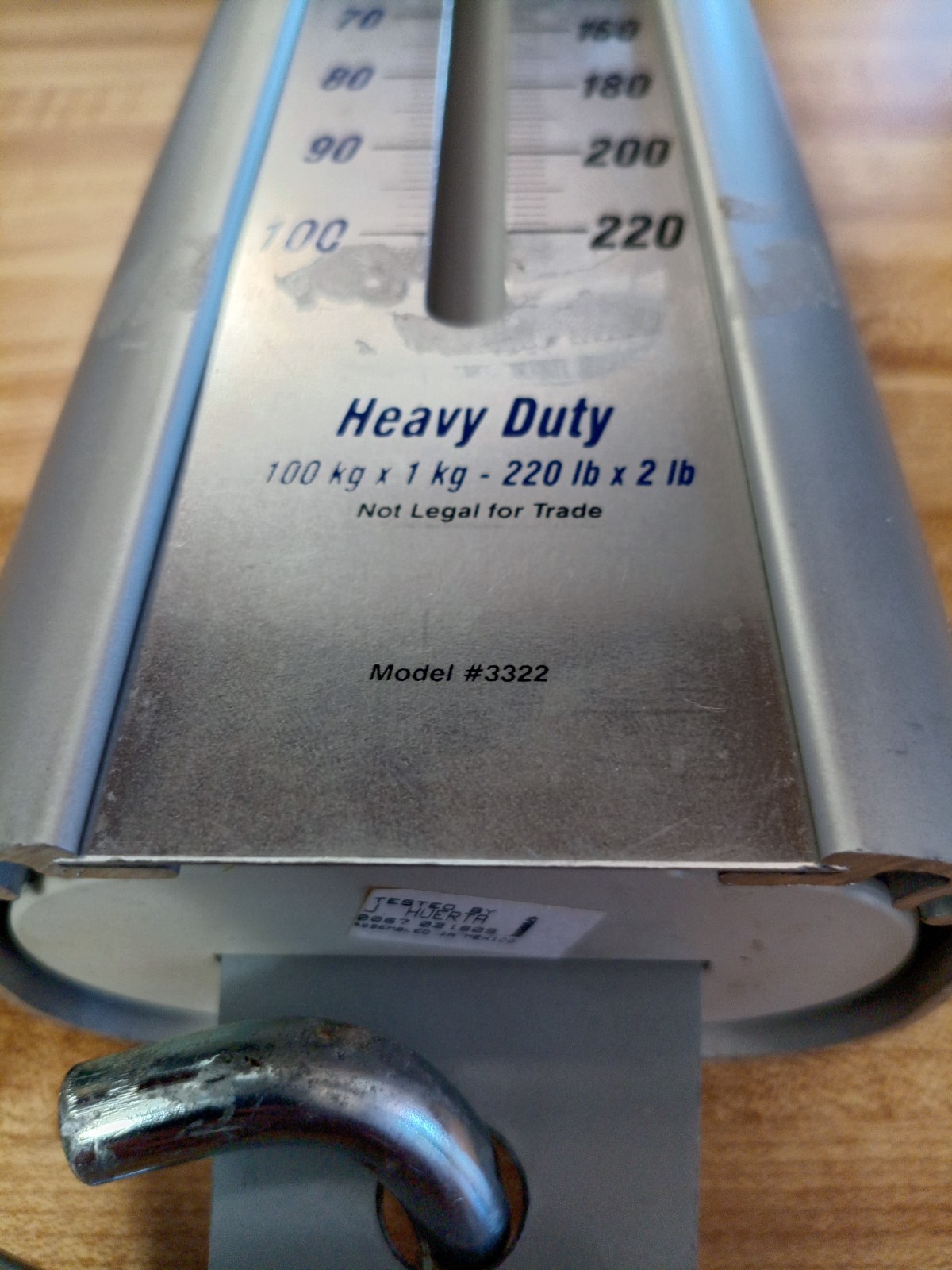 Taylor Industrial Use Hanging Scale 100 kg x 1 kg 220 lb x 2 lb Model #3322