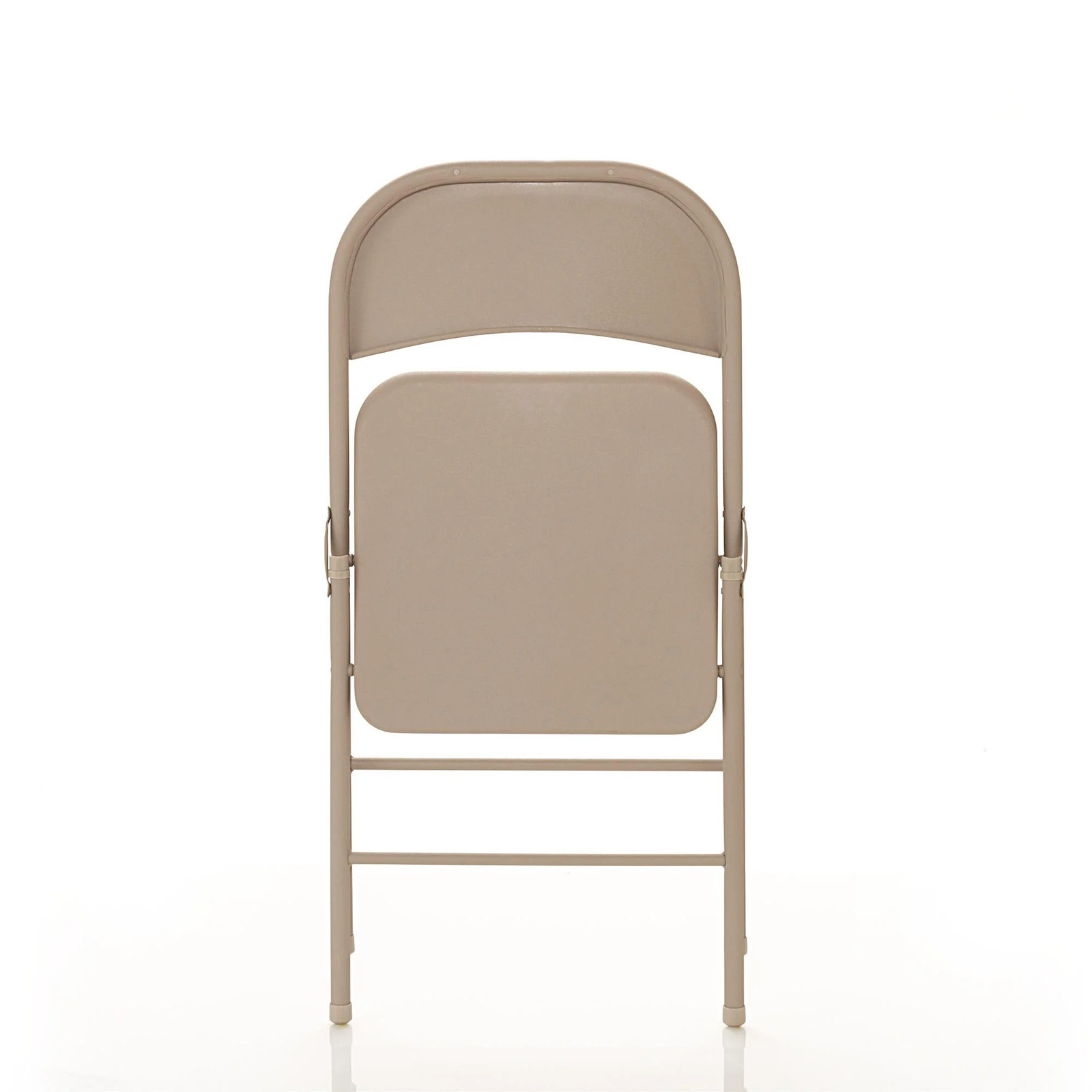 Mainstays Beige All-Steel Metal Folding Chairs, Set of 4 Heavy Duty Foldable