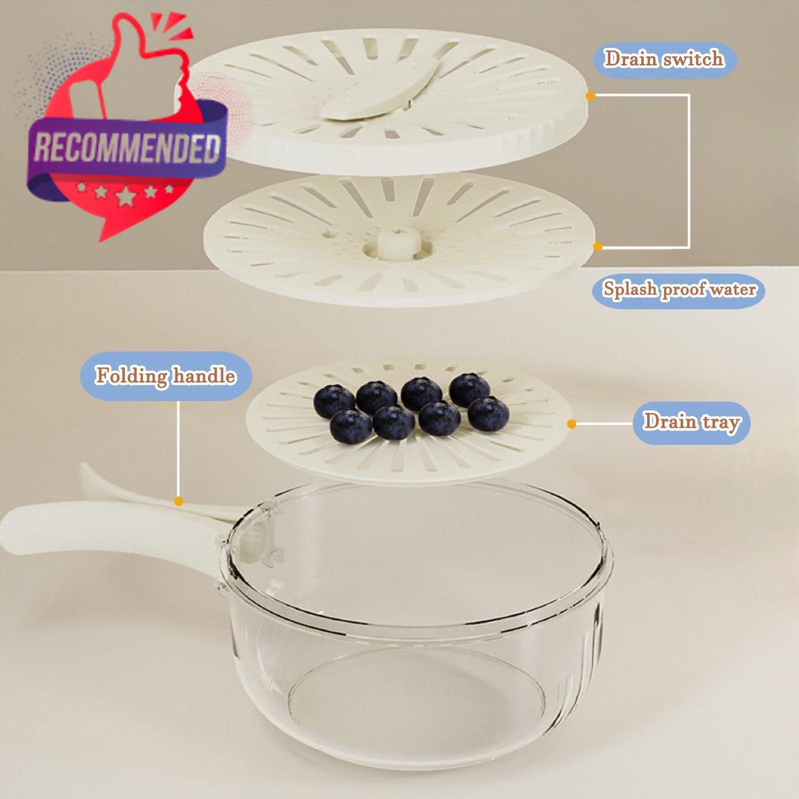 2 In 1 Drainer, Multifunctional Fruit And Vegetable Washing Bowl, 2025 New Fruit