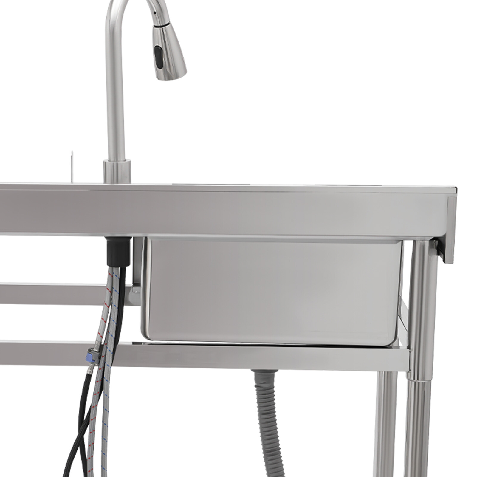 201 Stainless Steel Restaurant Kitchen Sink Silver Free-standing Kitchen Sink