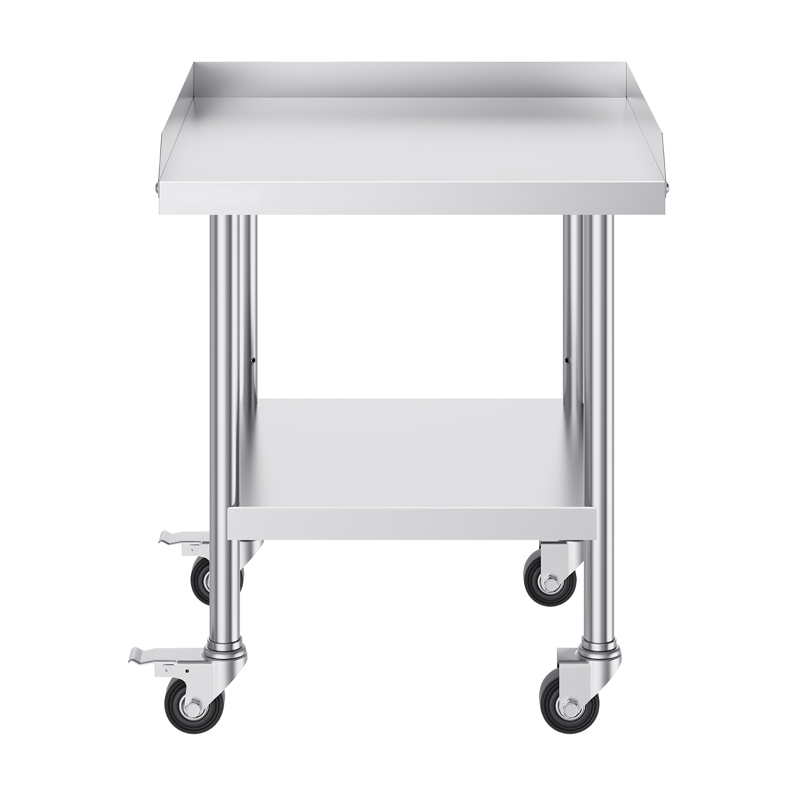 VEVOR Stainless Steel Work Table 24″x24″ Commercial Food Prep Table W/ 4 Casters